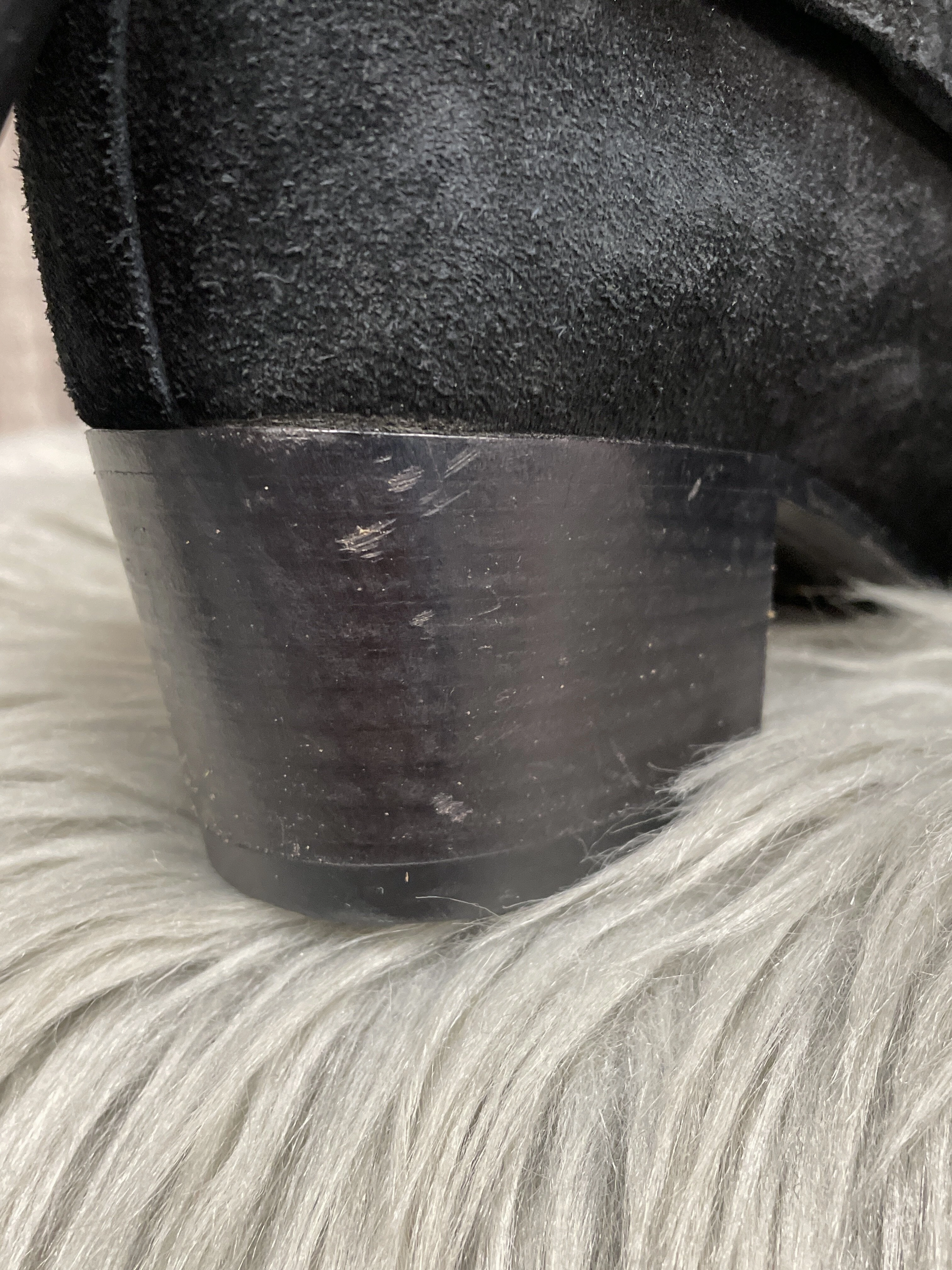 Stretch Fabric Work Commute Boots Luxury Designer By Yves Saint Laurent  Size: 7.5