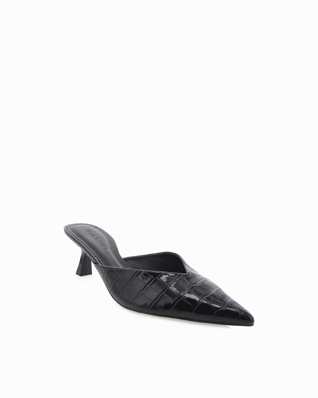 ADELE - BLACK PATENT CROC All Day Glam Sleek Sandals