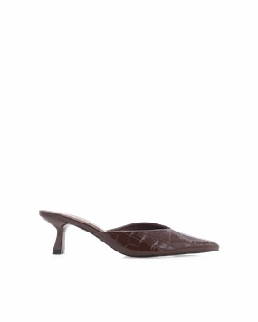 ADELE - CHOC PATENT CROC Evening Heels Fashion Footwear