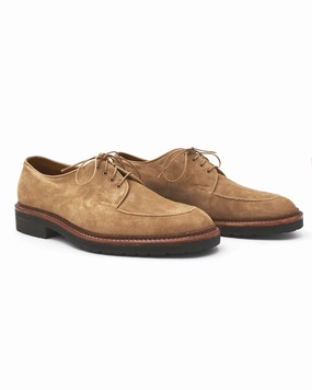 Alden D2615 Tan Suede Mocc Toe Blucher Cushioned Insole Technology Non Restrictive Fit