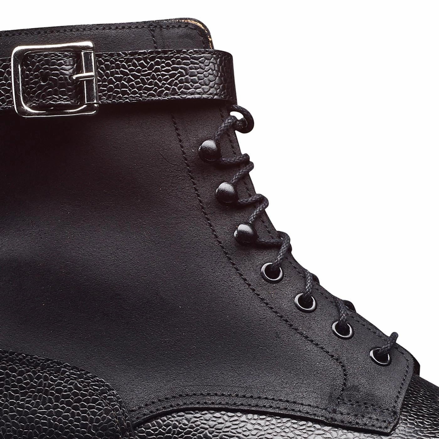 Aldershot Black Scotch Grain & Black Rough-Out Suede Comfort Tongue Functional