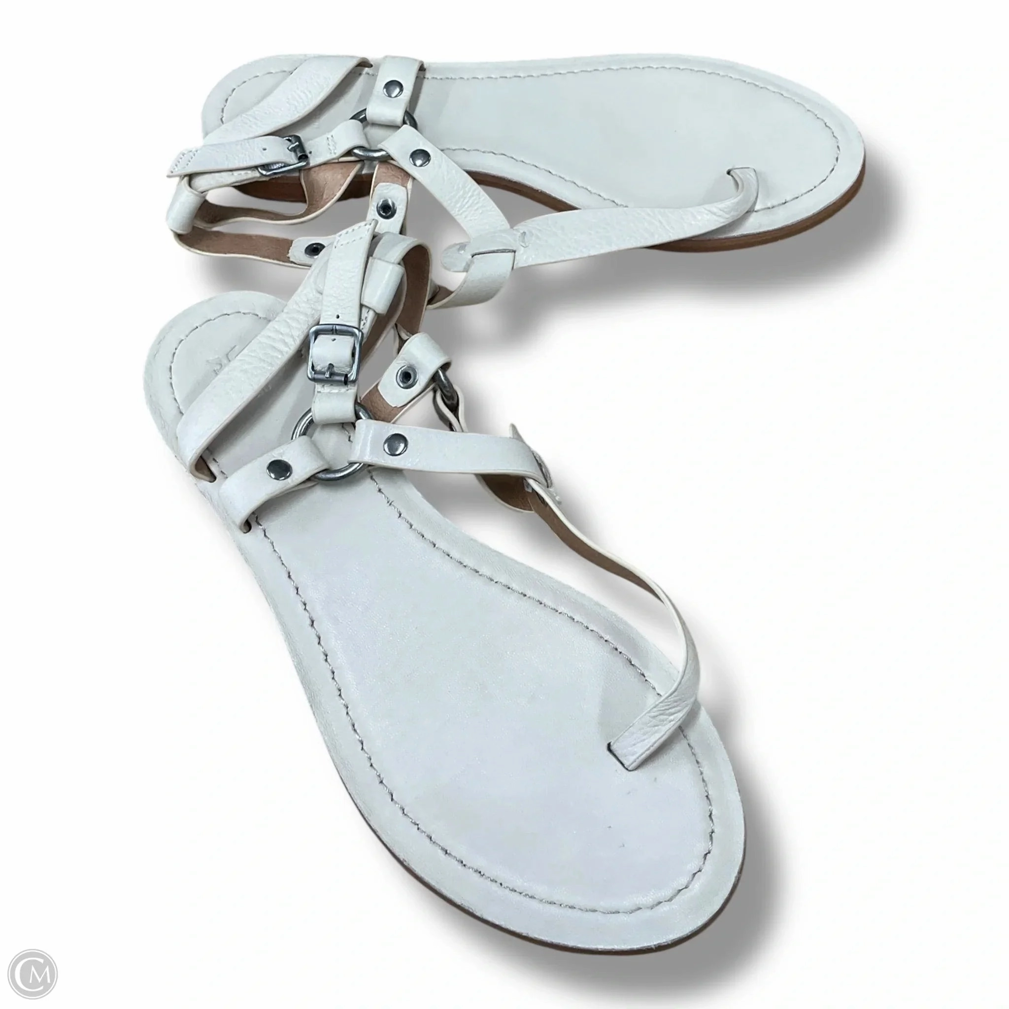 Sandals Designer By Frye In Beige, Size: 8.5 Sole Soft Court Grip