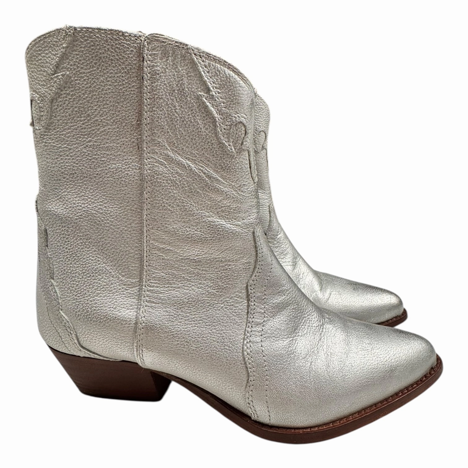 Seamless Fit Boots Western By Free People In Silver, Size:7.5