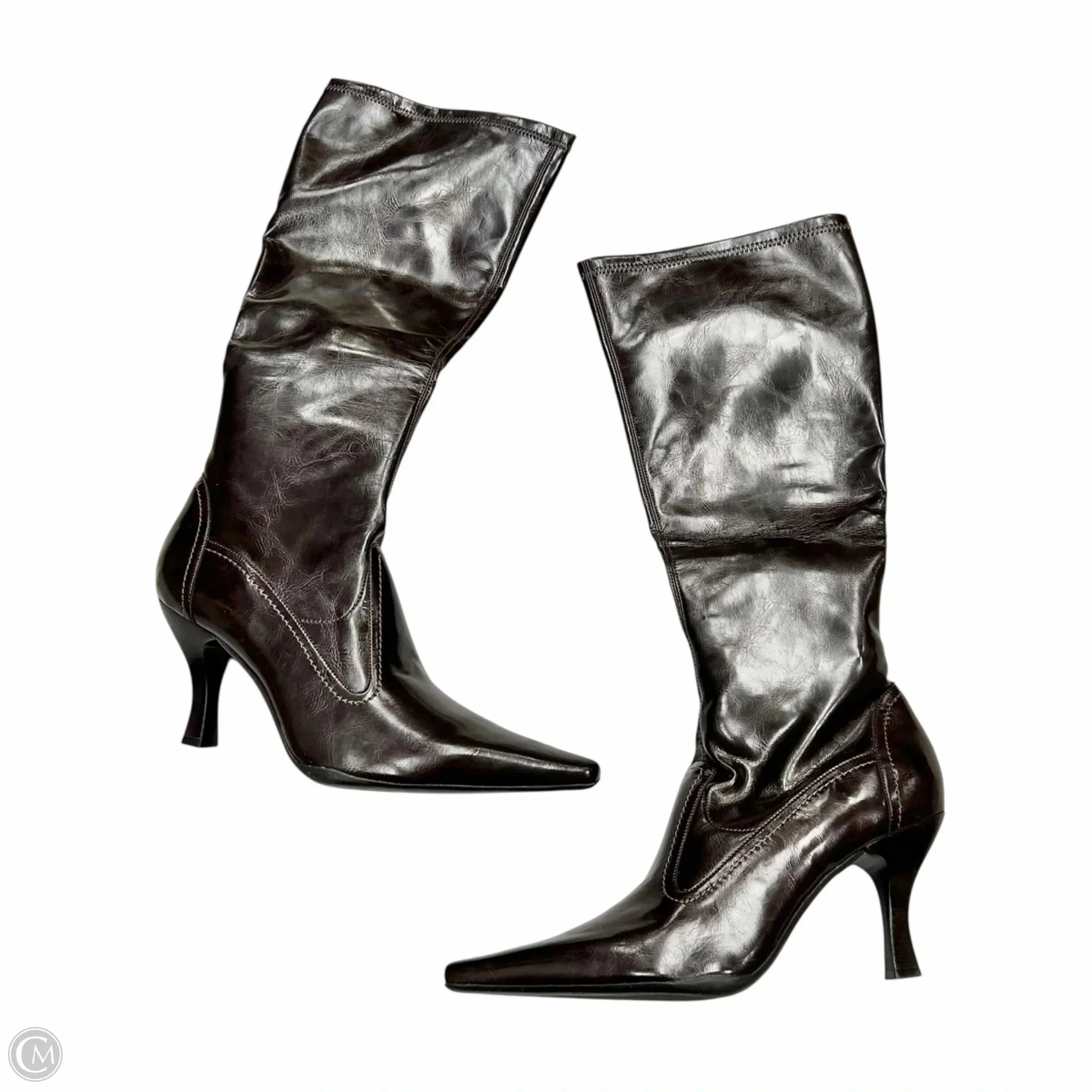 Hiking Boots Ventilated Boots Knee Heels By Franco Sarto In Brown, Size: 12