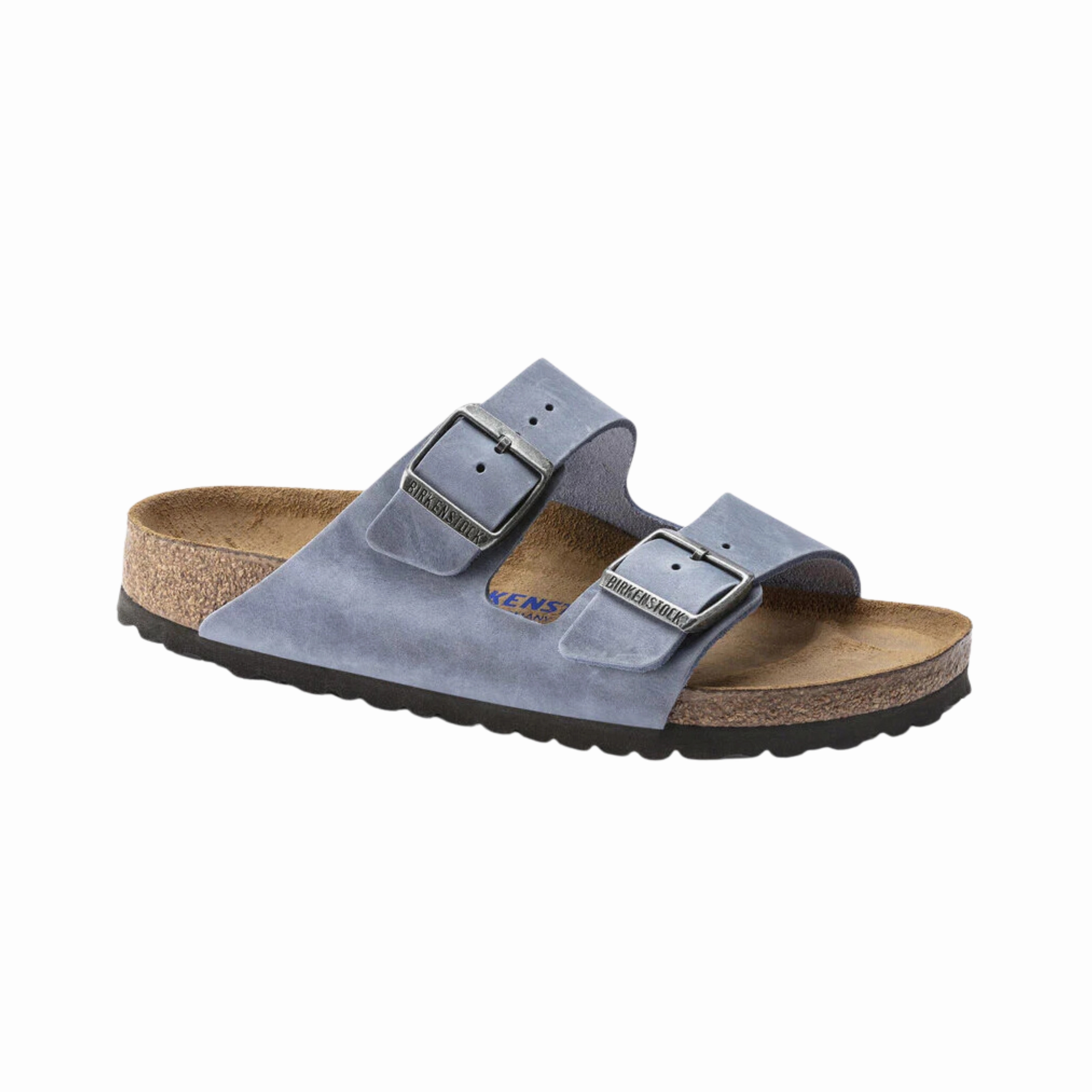 Anti Fatigue Sandals Unisex Arizona Soft Footbed (Oiled Leather) - Dusty Blue