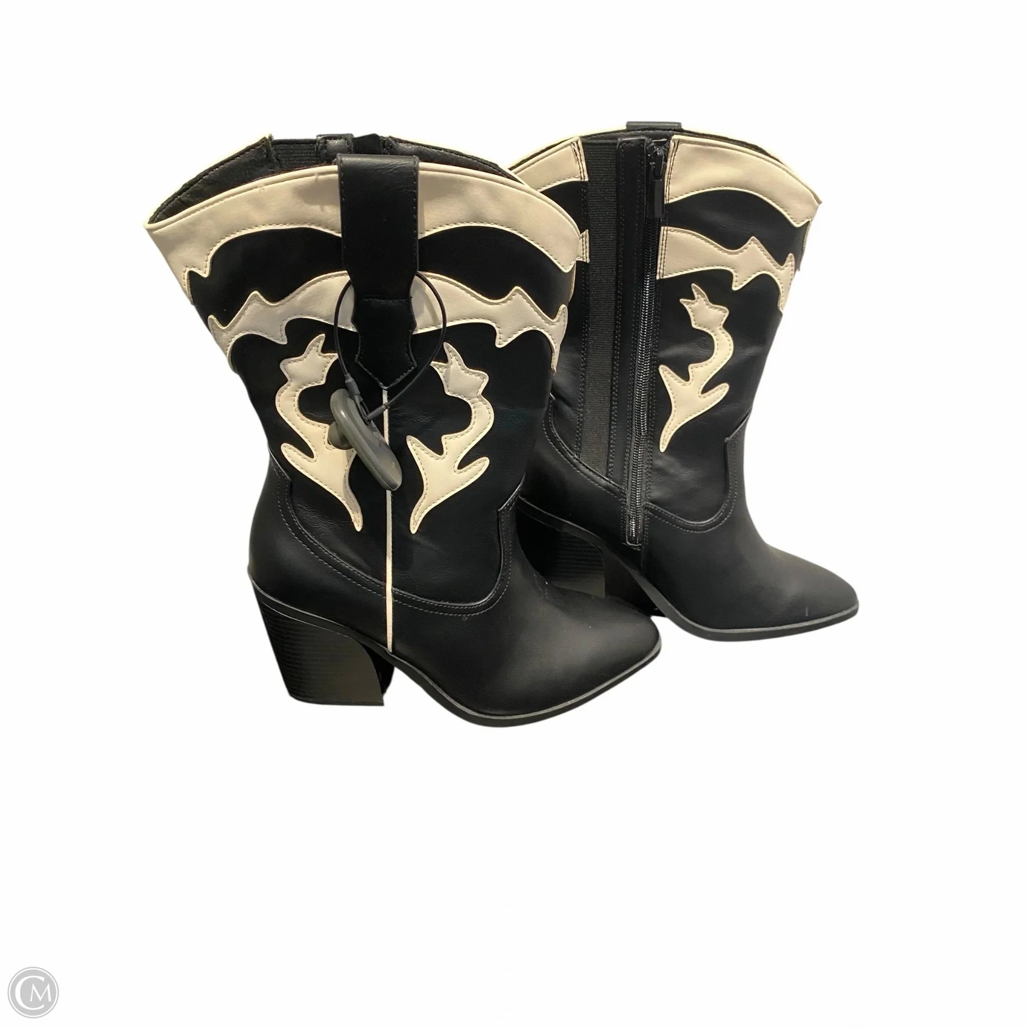 Grippy Outsole Cold Climate Boots Western By Torrid In Black & Cream, Size: 7