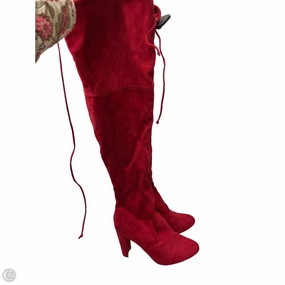 Boots Knee Heels By Wild Diva In Red, Size: 6 Reinforced Seams