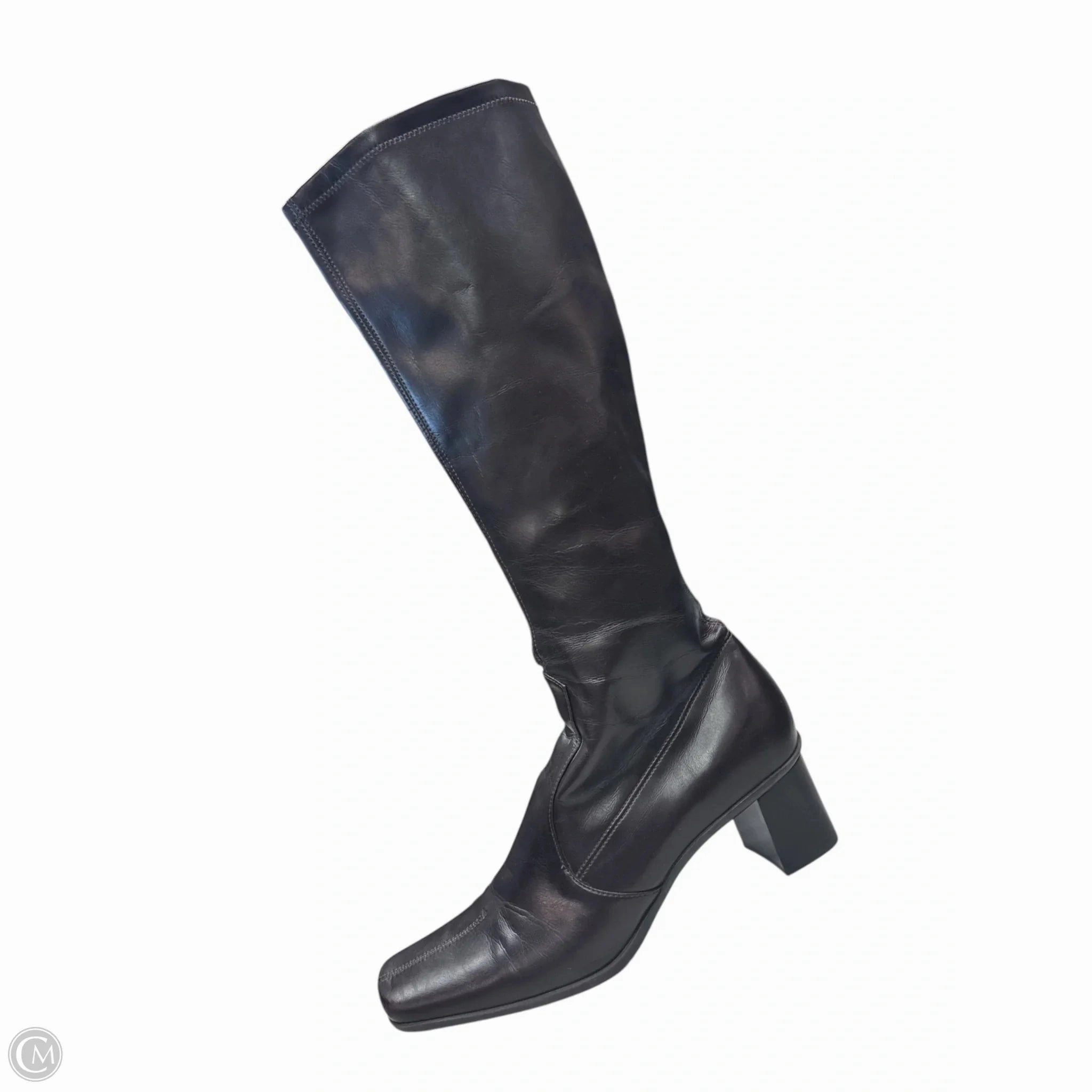 Double Stitched Seams Boots Knee Heels By Franco Sarto In Brown, Size: 9.5