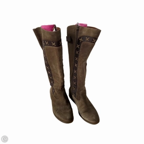 Neutral Style Boots Knee Flats By Born In Brown, Size: 7