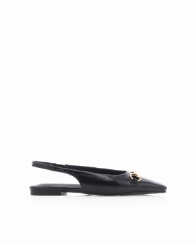 MARJORIE - BLACK SHINE Walkable Flats Bride Glow