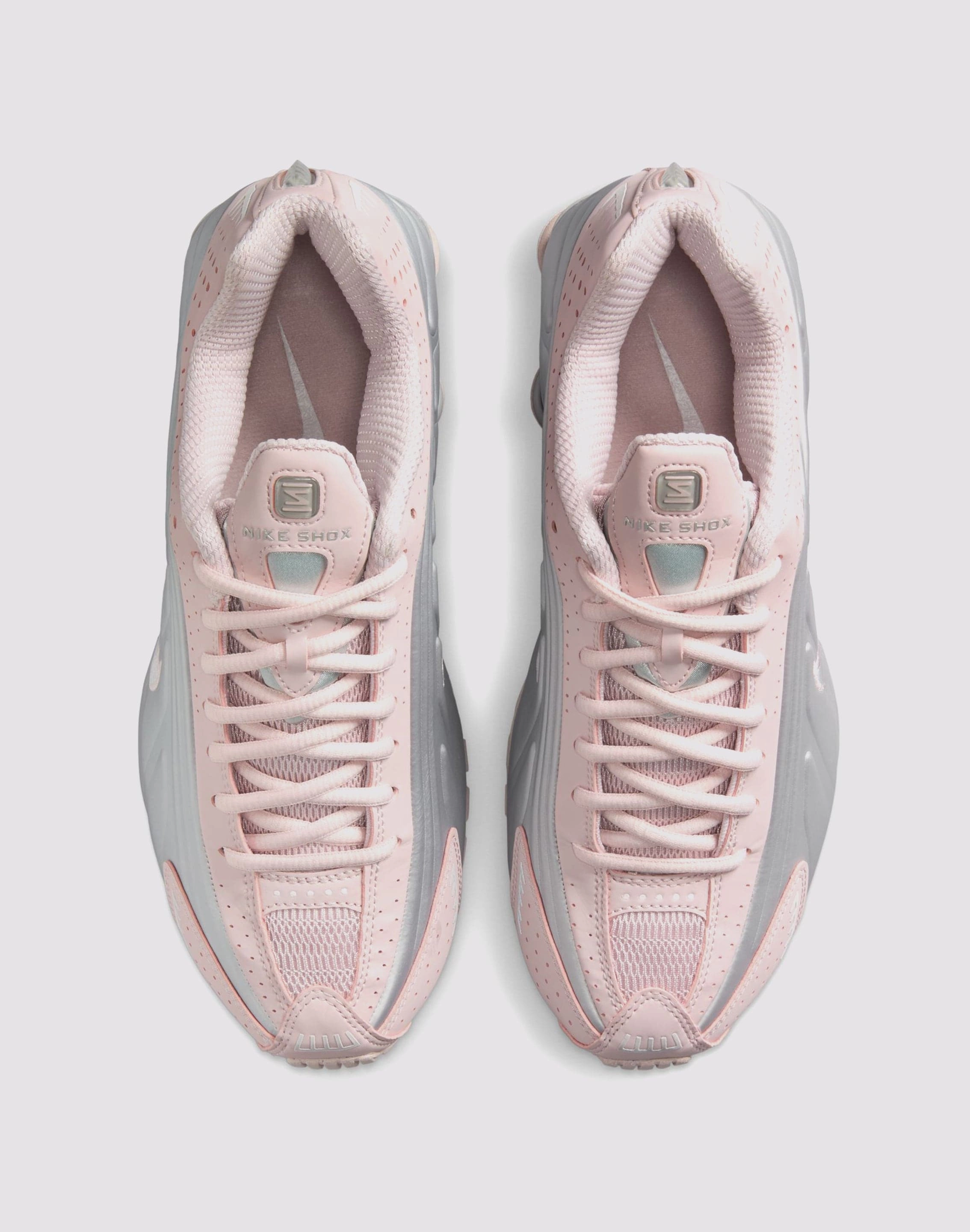 Nike Shox R4 "Barely Rose/Mtlc Platinum" Shock Absorber houndstooth - design shoes