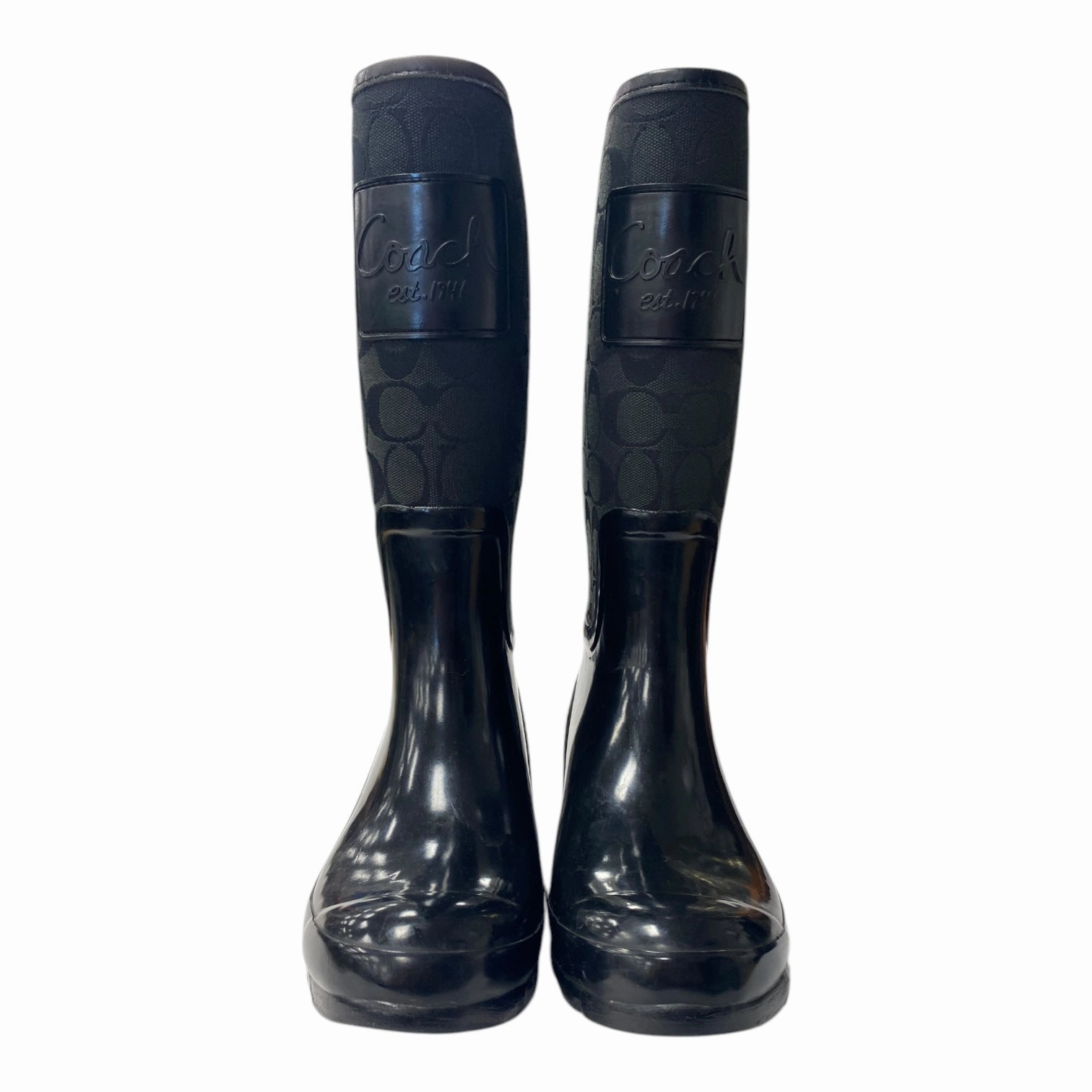 Boots Designer By Coach In Black, Size:6 Cotton Touch