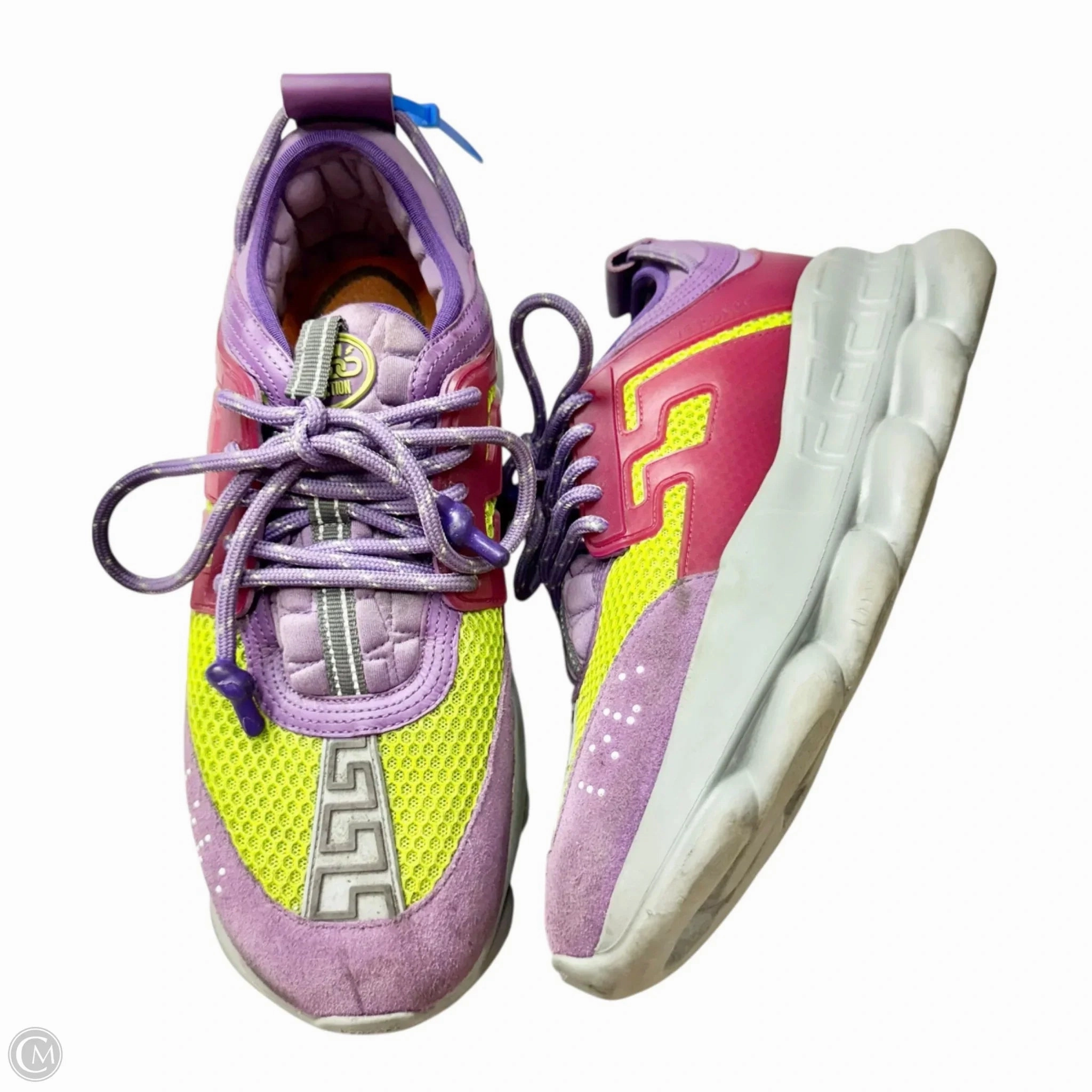 Shoes Luxury Designer By Versace In Green & Purple, Size: 11.5 Feather Light City Adventure