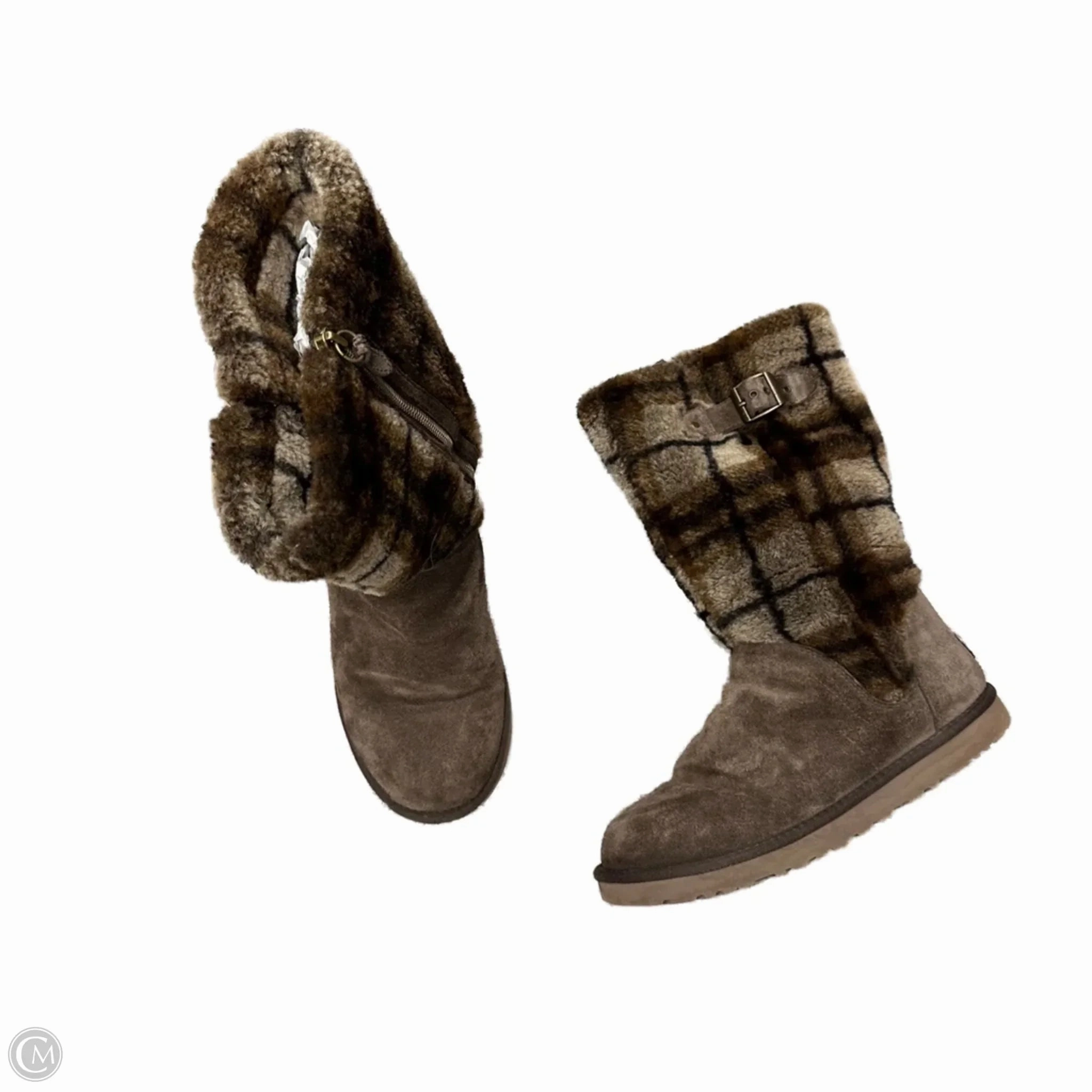 Boots Designer By Ugg In Brown, Size: 9 Functional