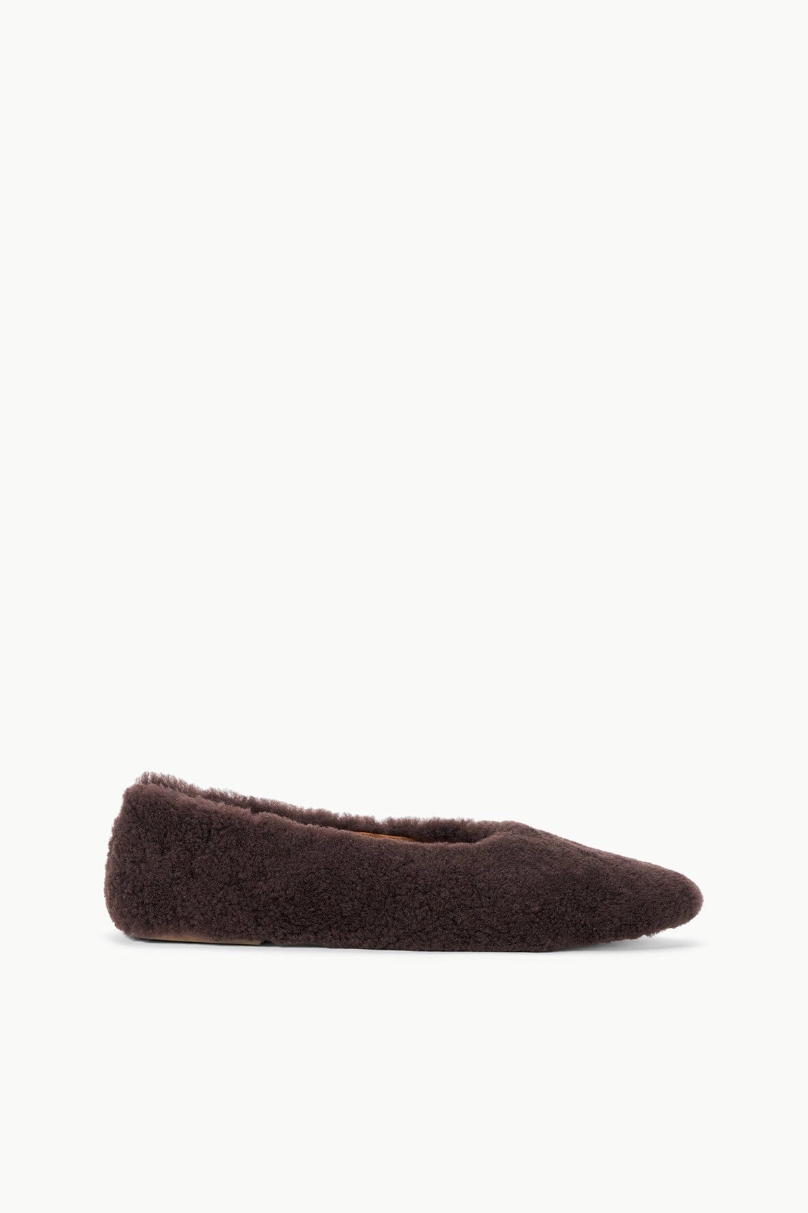 Soft Material Non Restrictive Fit Design ALBA BALLET FLAT | ESPRESSO SHEARLING