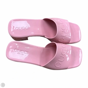 Sandals Luxury Designer By Gucci In Pink, Size: 6.5 Flexible Fit Frequent Travelers Curve Hug