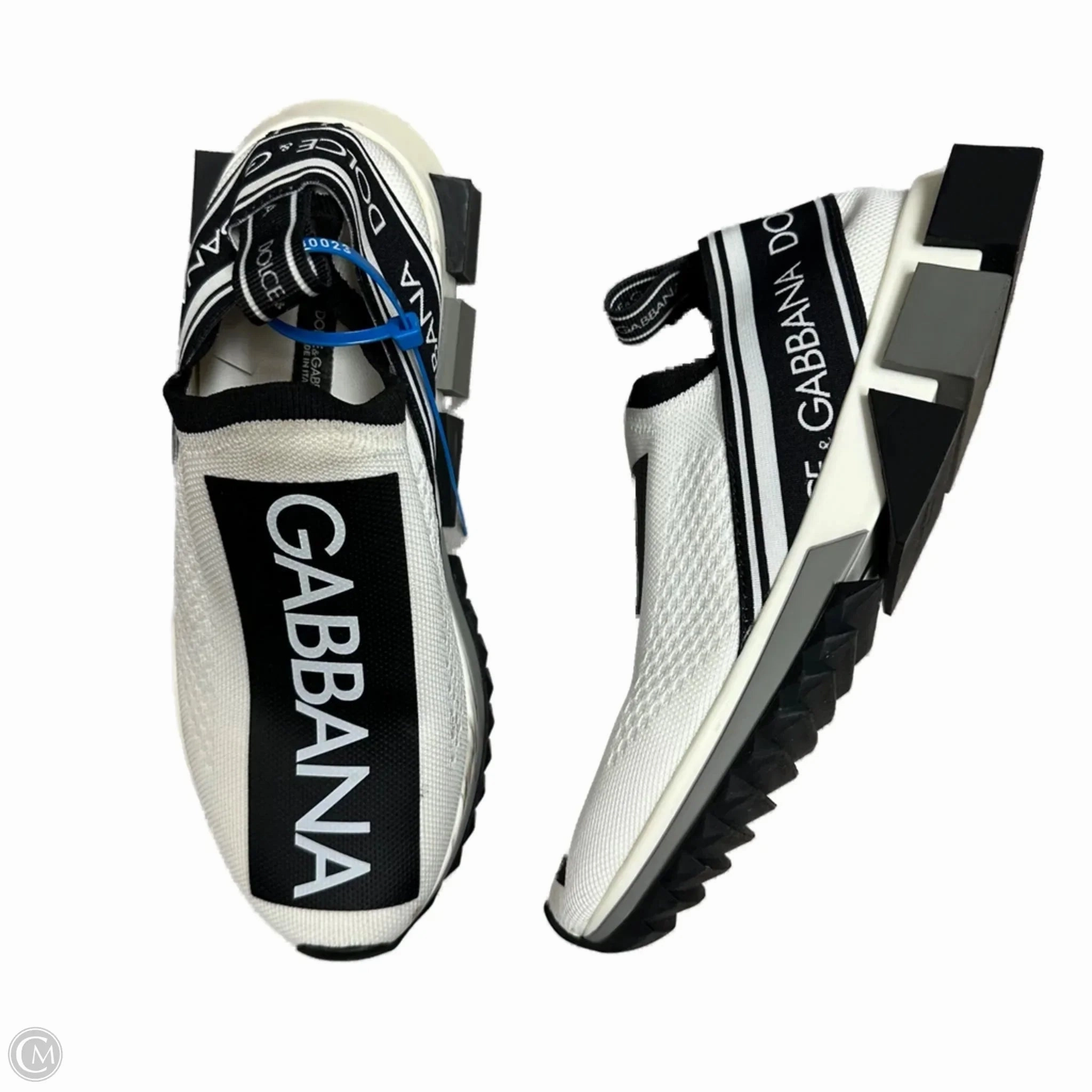 Moon Tone Shoes Luxury Designer By Dolce And Gabbana In Black & White, Size: 6.5