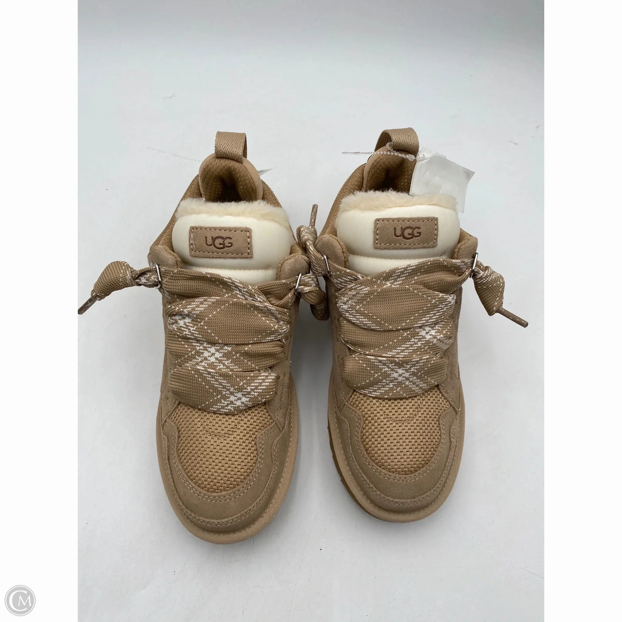 Neutral Base Boots Designer By Ugg In Tan & White, Size: 9