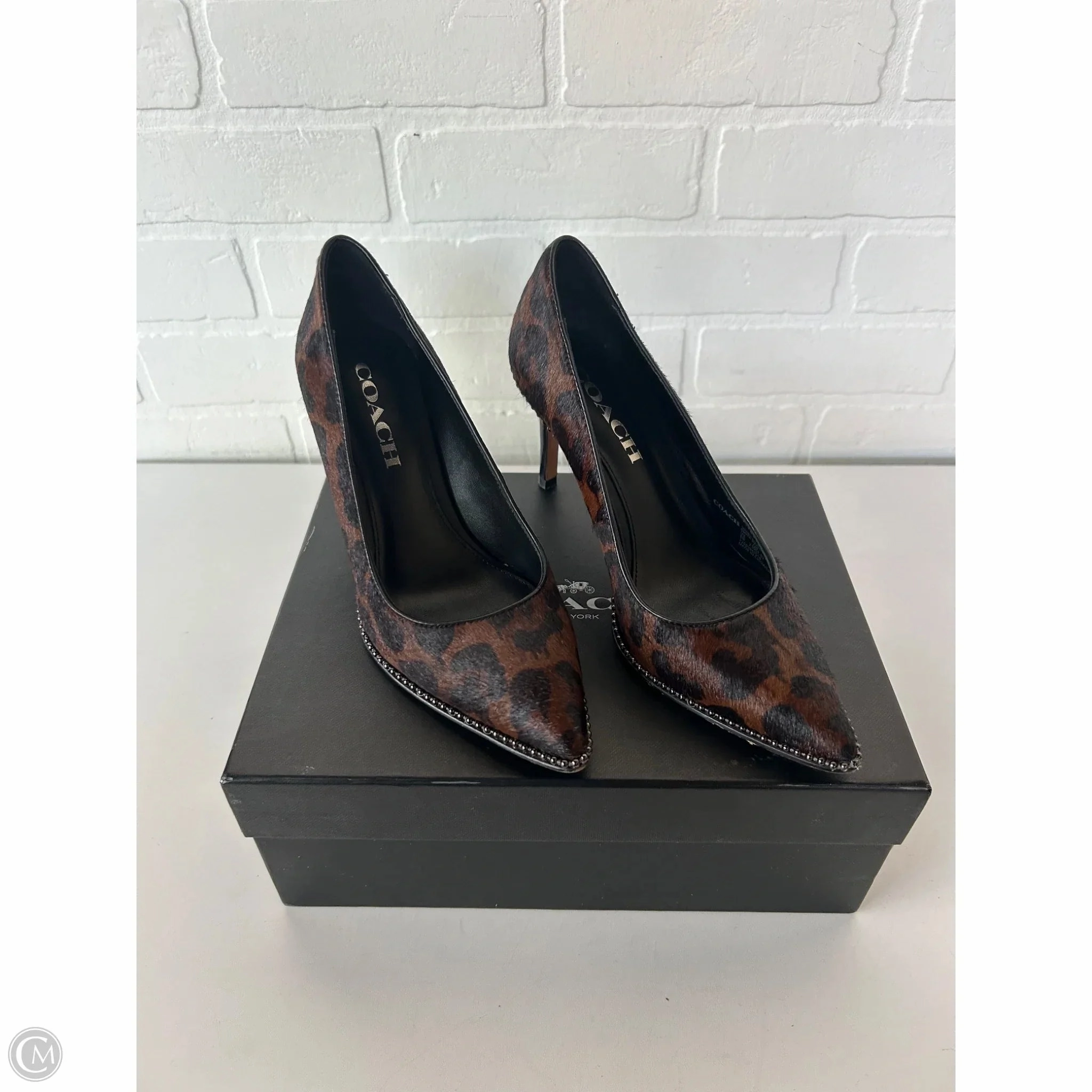 orthopedic Earth Tone Shoes Designer By Coach In Black & Brown, Size: 6