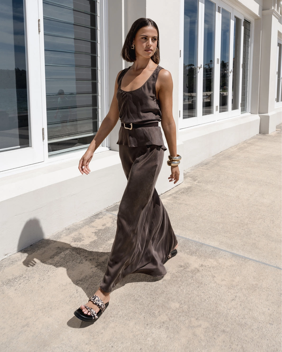 NOVIE - LEOPARD SATIN simple design Arch Support Shoes