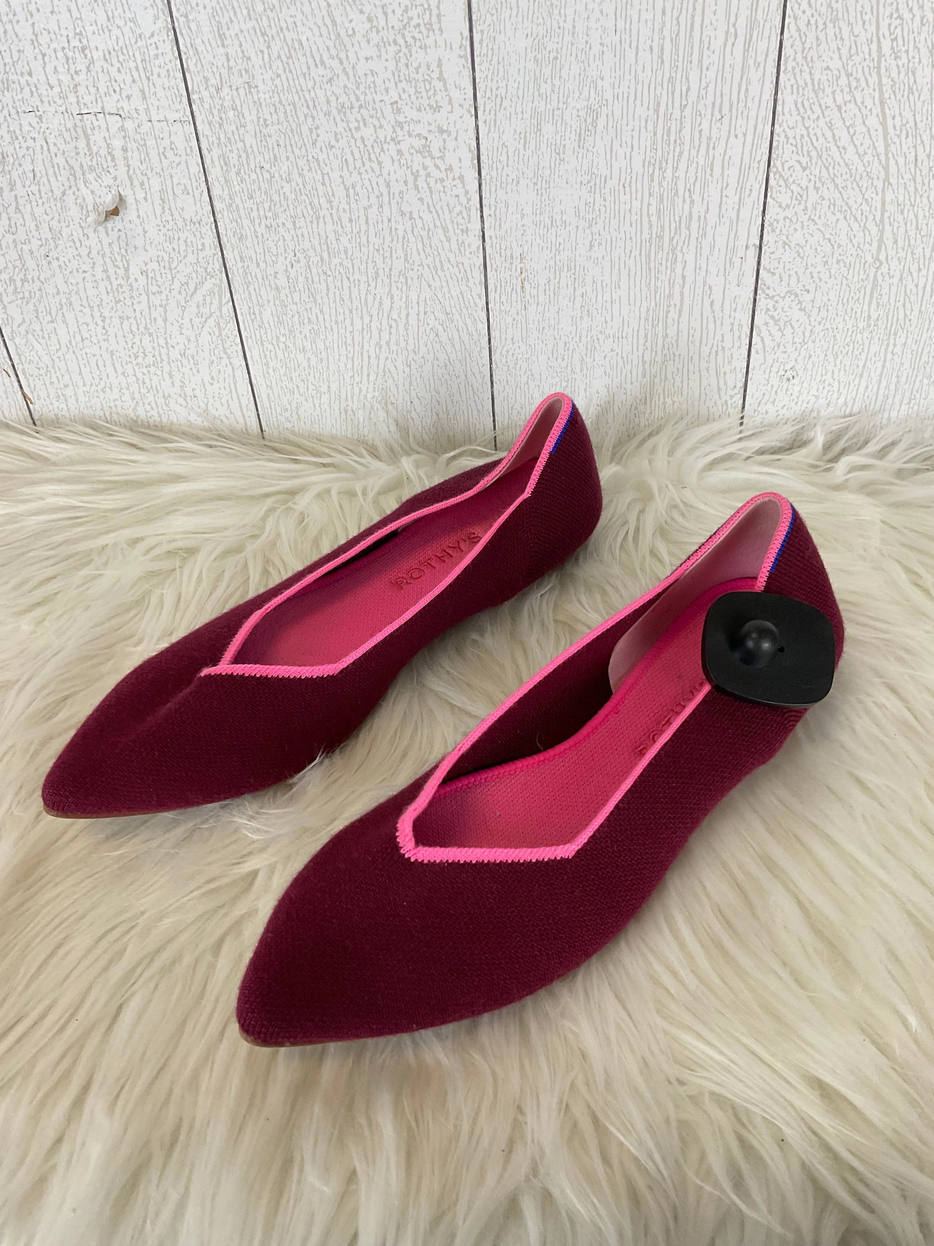 Cross Road Memory Foam Airport Travel Shoes Designer By Rothys In Red, Size: 9.5