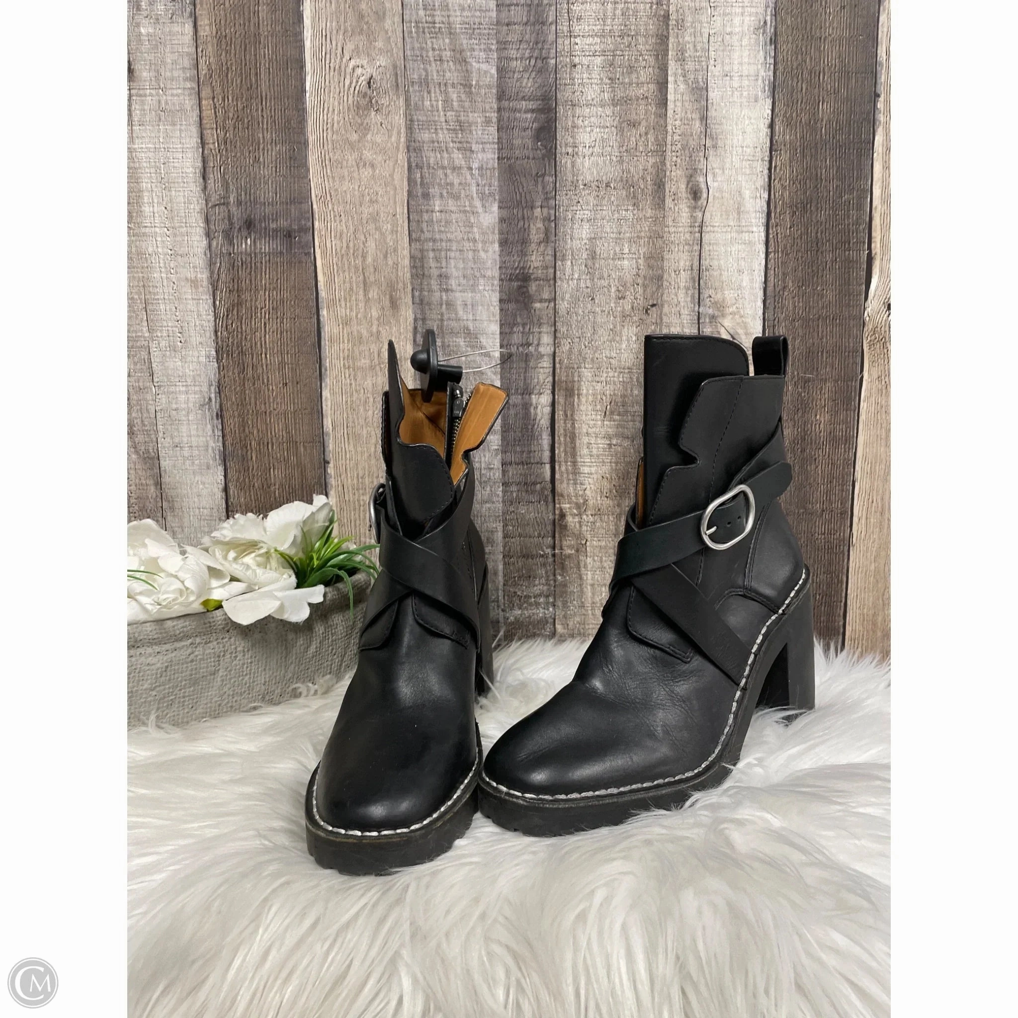 Breathable Material Padded Comfort Standing Workers Boots Designer By All Saints In Black, Size: 10
