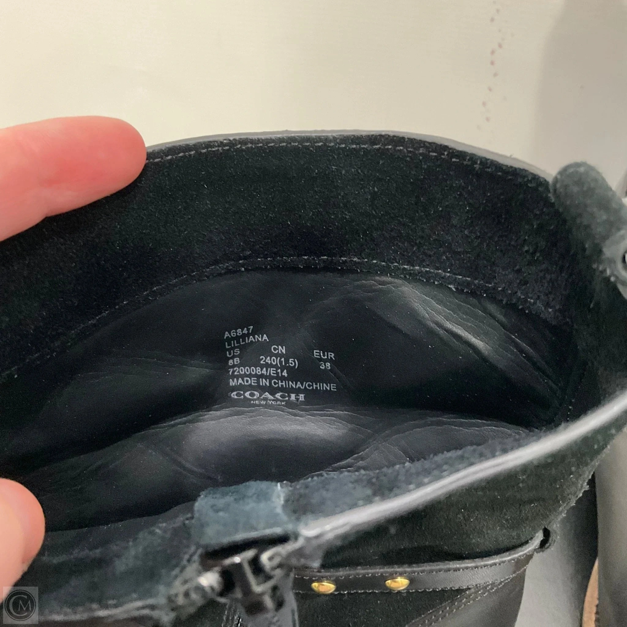 Padded Memory Foam Cushioning Boots Designer By Coach In Black, Size: 8