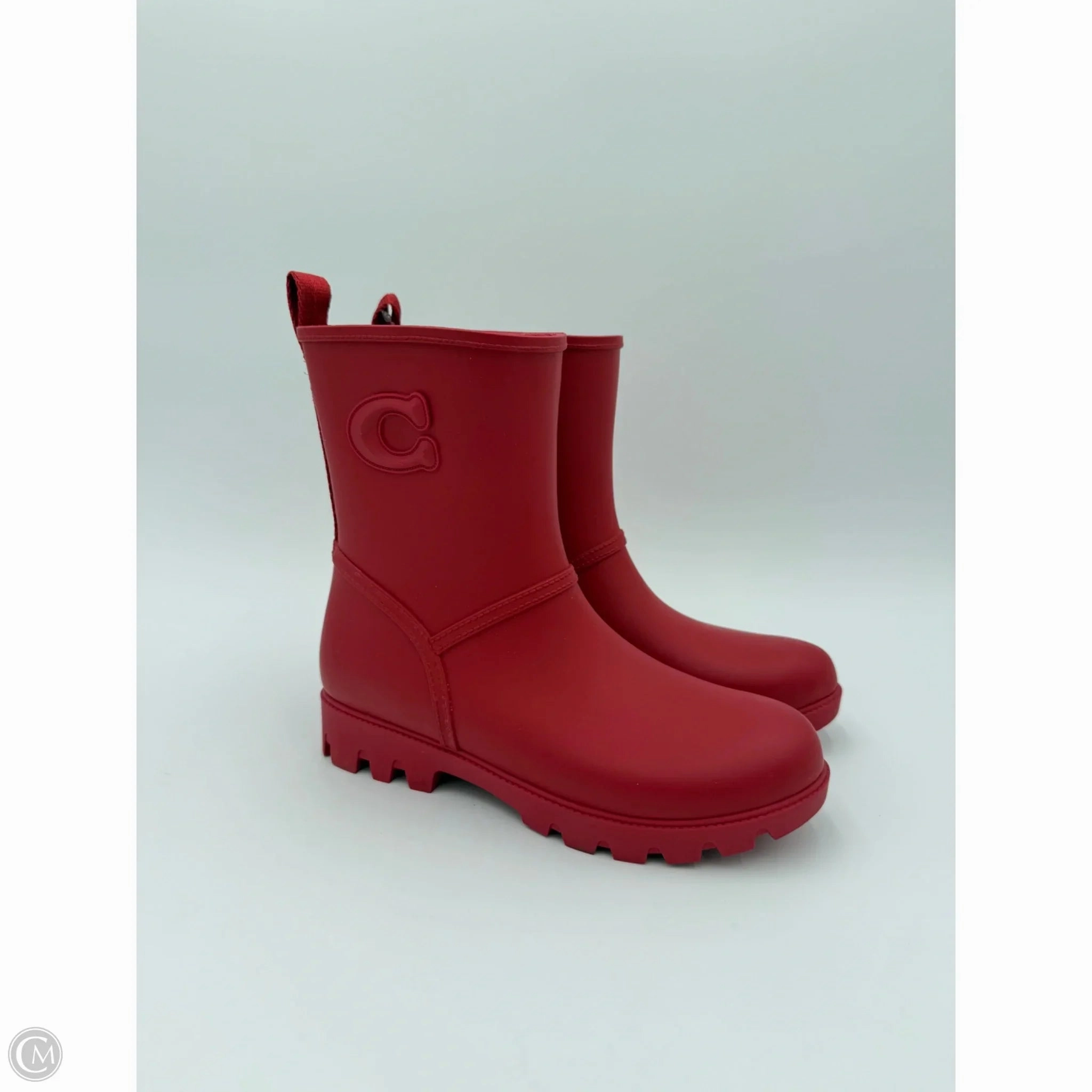 Blister prevention Boots Designer By Coach In Red, Size: 7