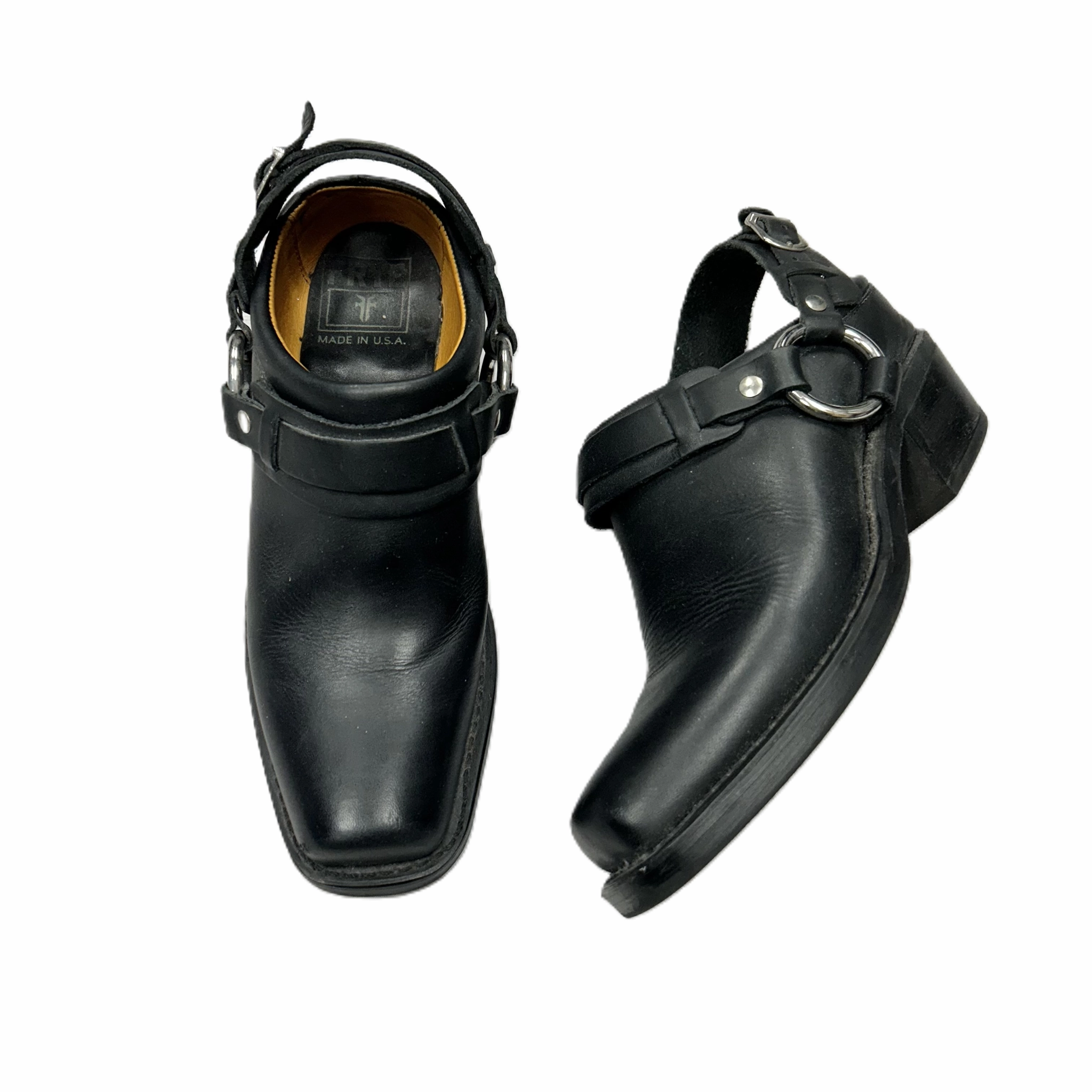 Dance Fit Boots Designer By Frye In Black & Silver, Size: 7