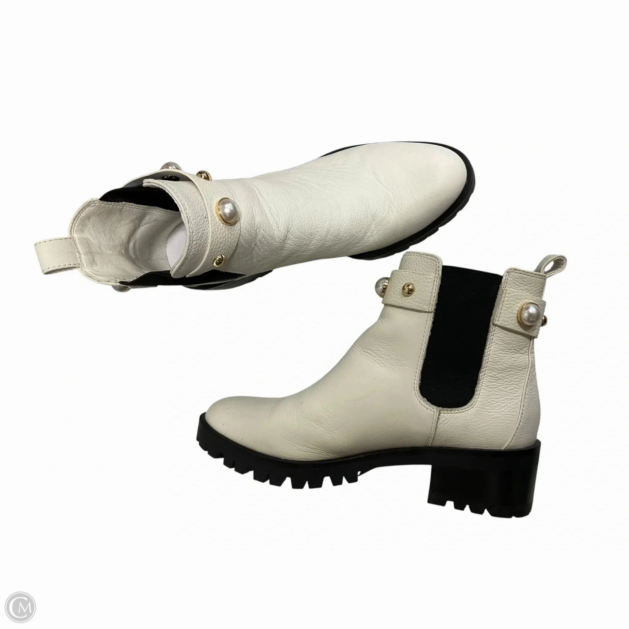 Boots Designer By Karl Lagerfeld In White, Size: 9 Toe box