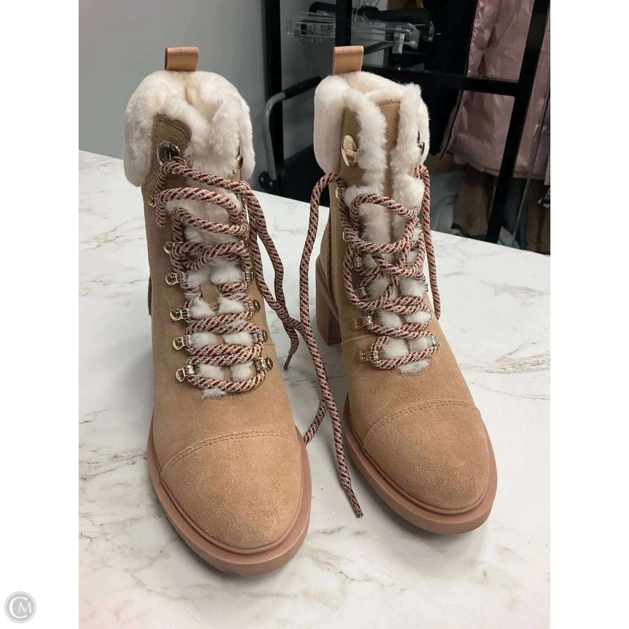 All Day Road Trip Boots Designer By Kate Spade In Tan, Size: 8