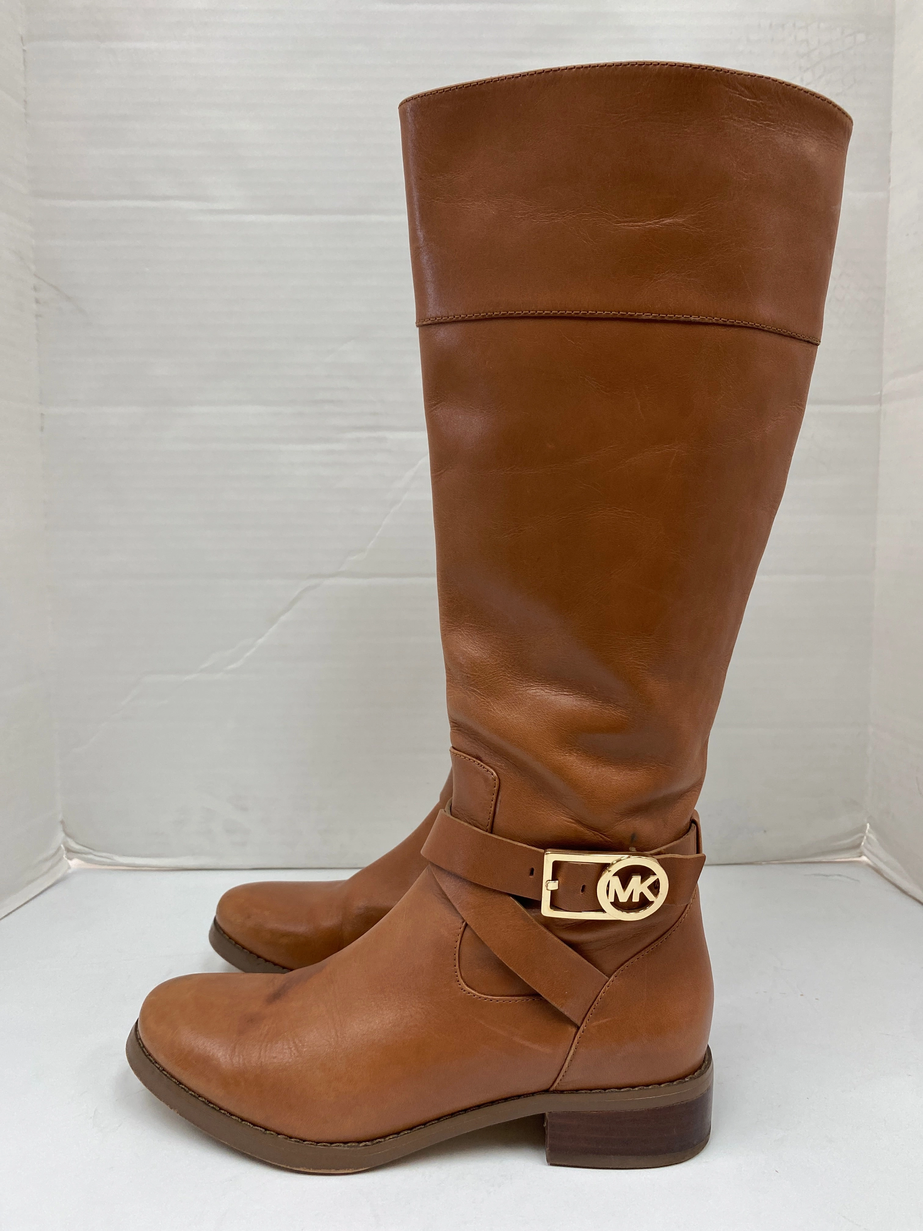 Soft Collar Lining Boots Designer By Michael Kors In Brown, Size: 6.5