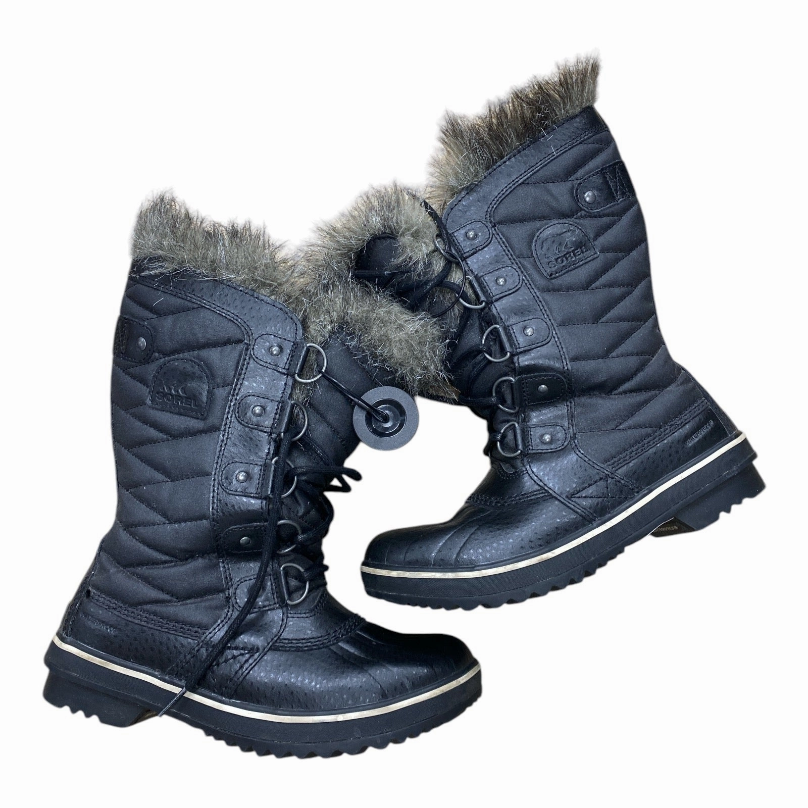 Pair Quick Boots Designer By Sorel In Black, Size: 7