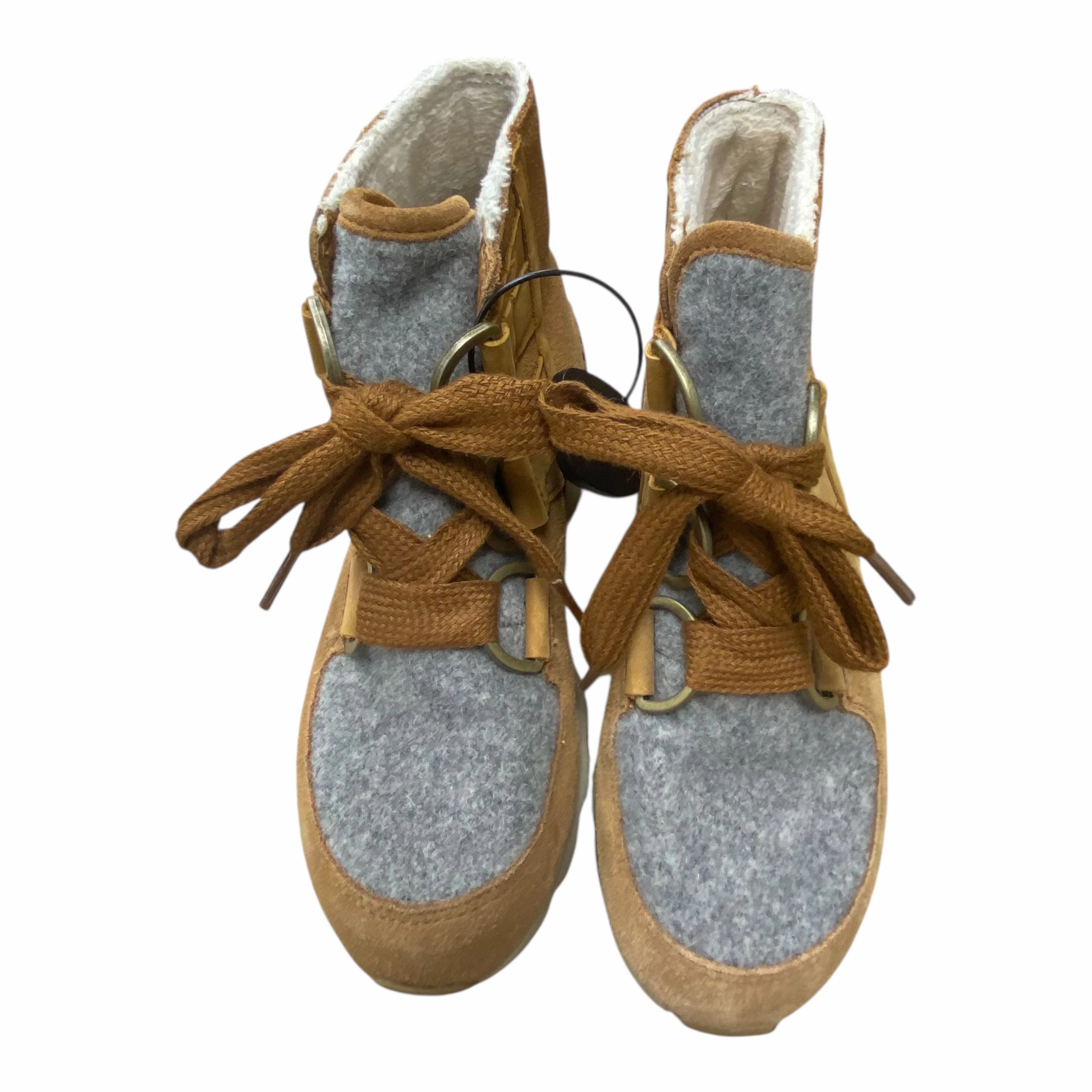 Reinforced Heel Cup Nordic Tone Boots Designer By Sorel In Brown & Grey, Size:6.5