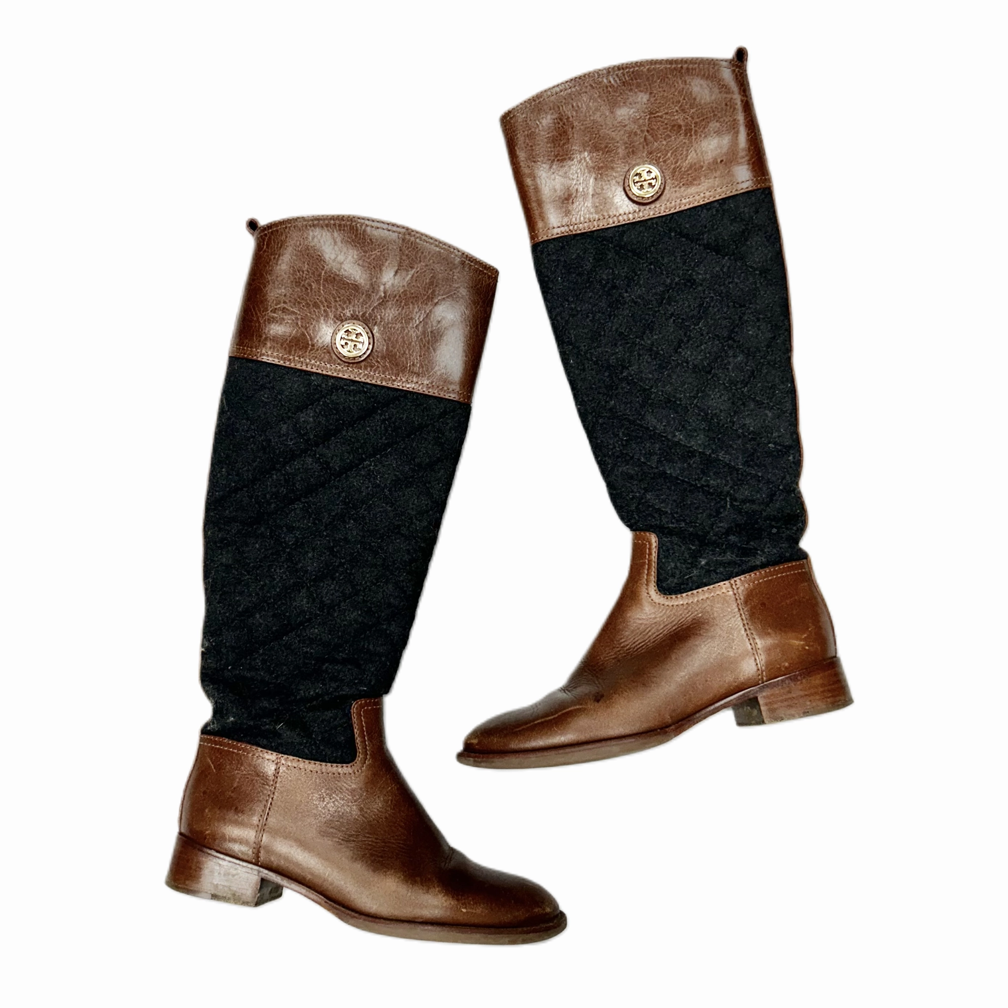 Boots Designer By Tory Burch In Brown & Grey, Size: 6 Moisture Management Technology