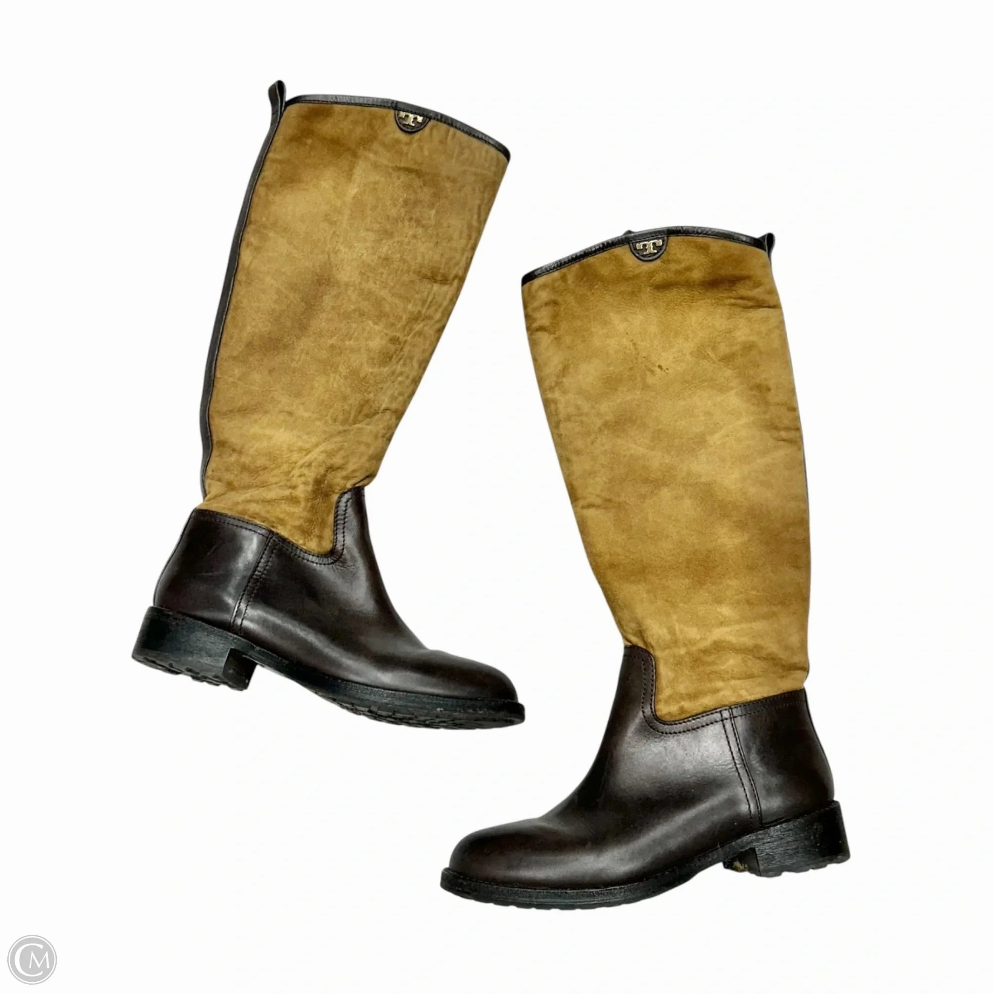 Boots Designer By Tory Burch In Brown & Tan, Size: 8 Breathable Airflow Channels Hiking