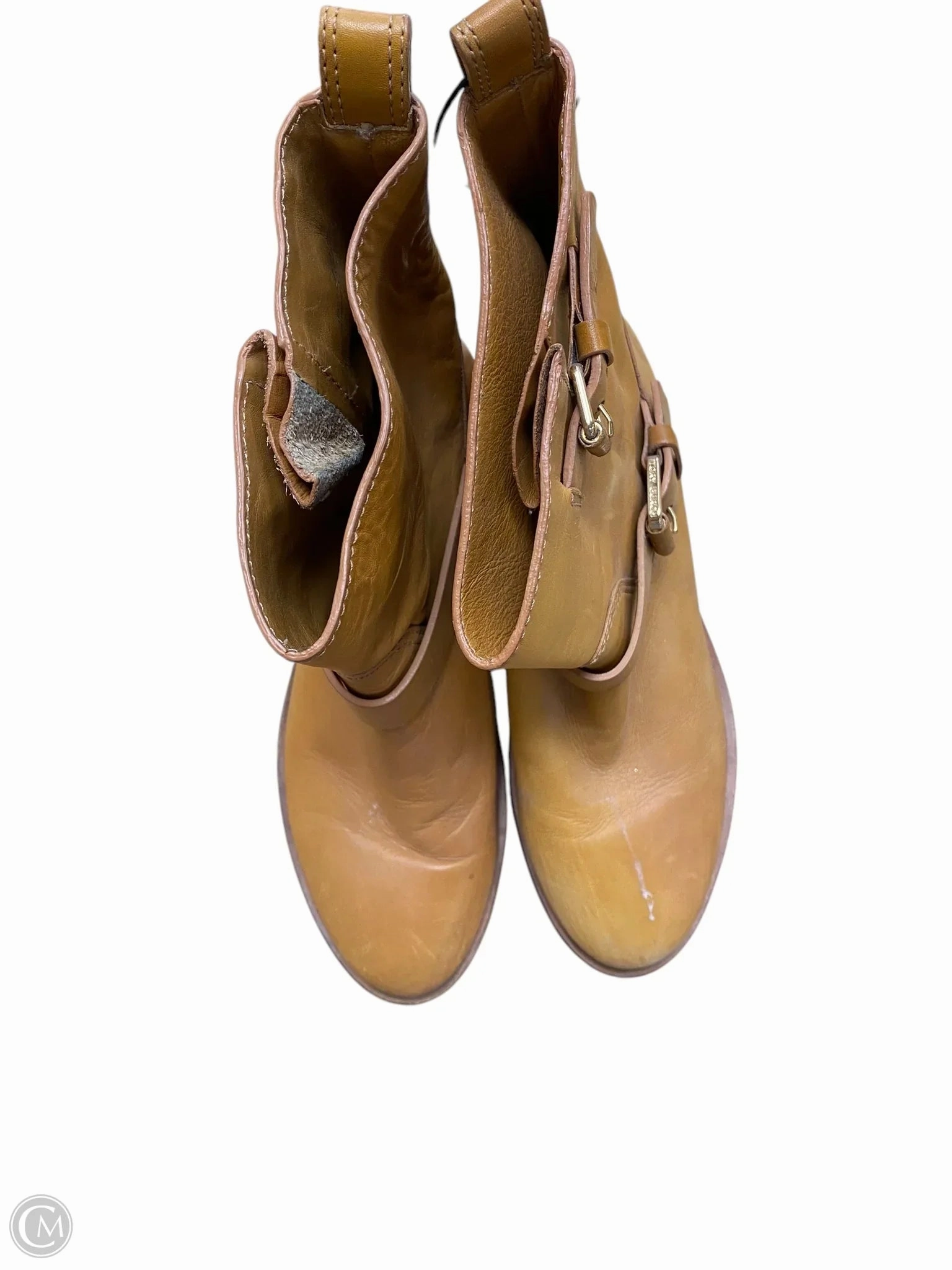 Flexible Design Boots Designer By Tory Burch In Tan, Size: 7.5