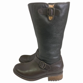 Boots Designer By Ugg In Black & Brown, Size:7 Injury Safe Muscle Aid