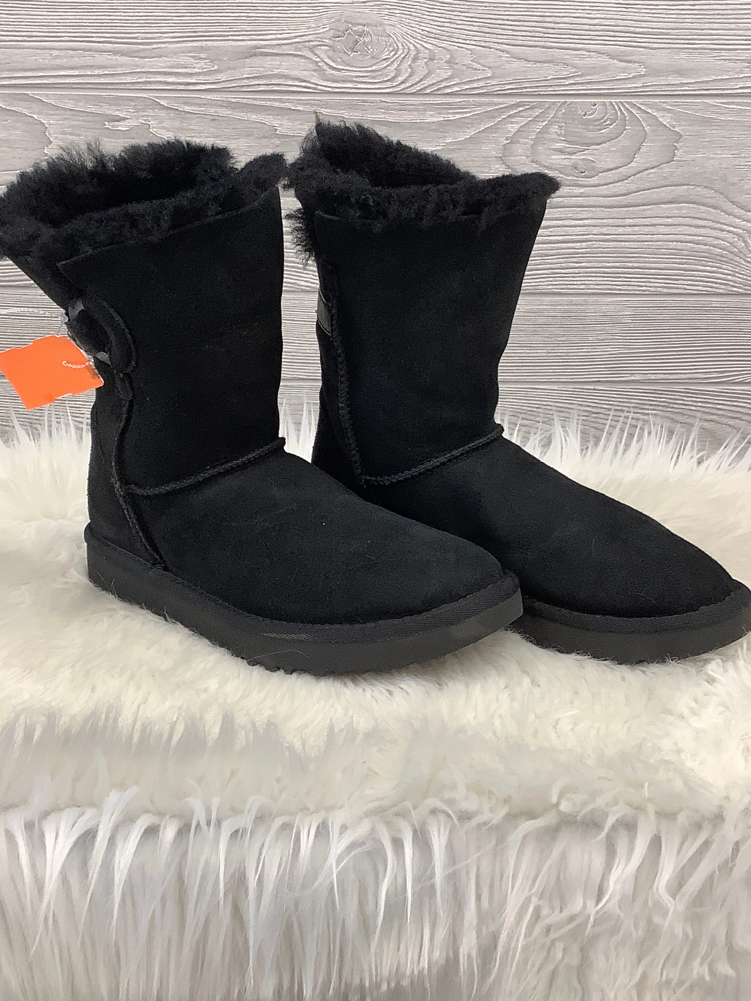 Black Edge Canvas Boots Designer By Ugg In Black, Size: 7