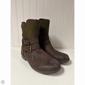 Suede Soft Boots Designer By Ugg In Brown & Green, Size: 7