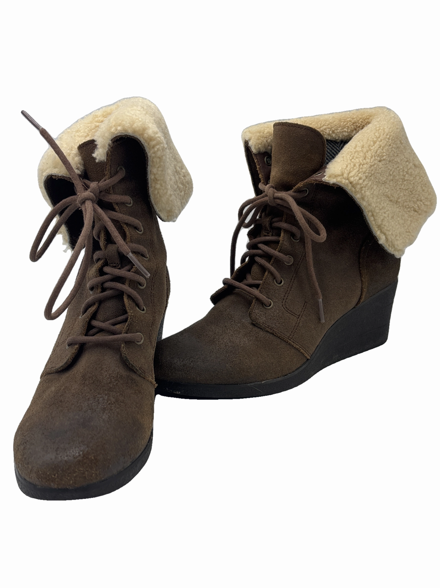 Runway Glow Fiber Mix Boots Designer By UGG In Brown, Size: 10