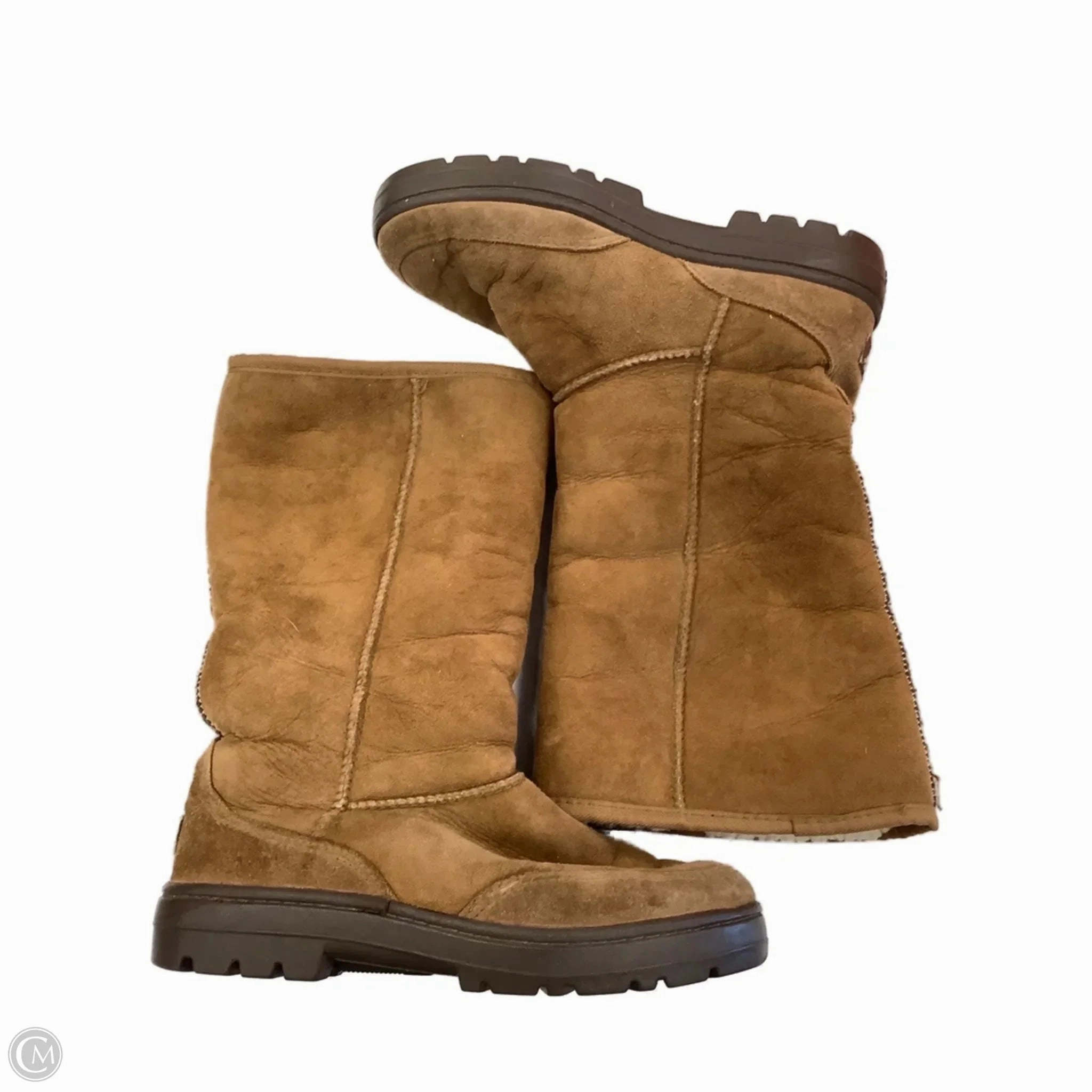 School Day design Boots Designer By Ugg In Brown, Size: 8