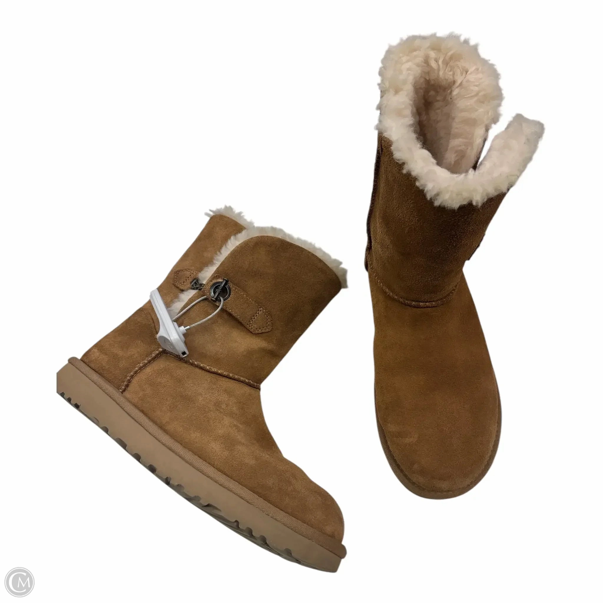 Canvas Rain Safe Boots Designer By Ugg In Brown, Size: 8