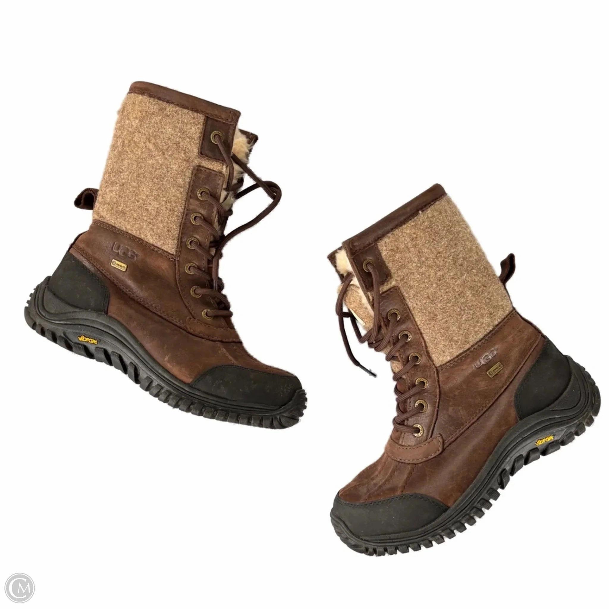 velcro Boots Designer By Ugg In Brown, Size: 8