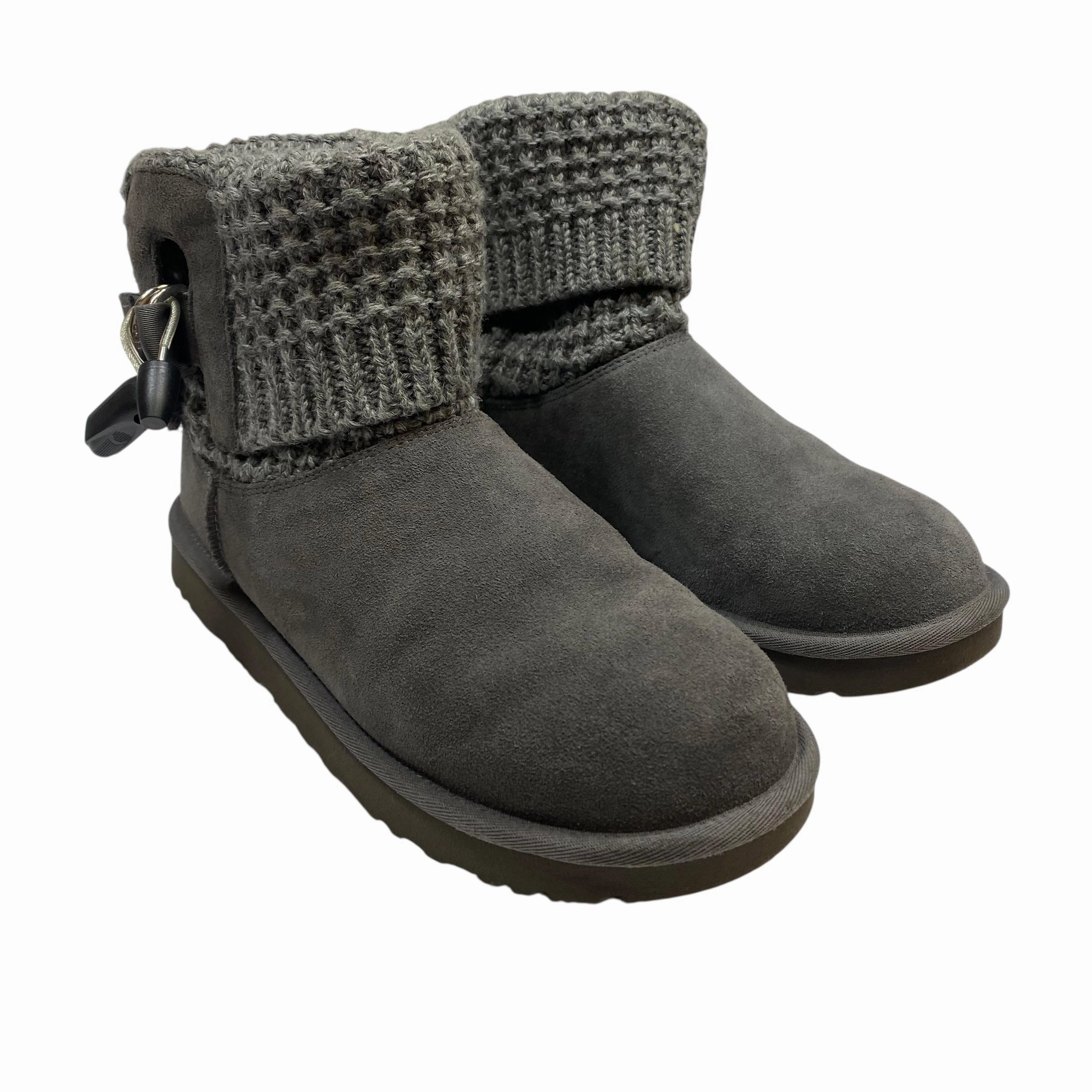 Boots Designer By Ugg In Grey, Size:10 Height Plus Tech Glow