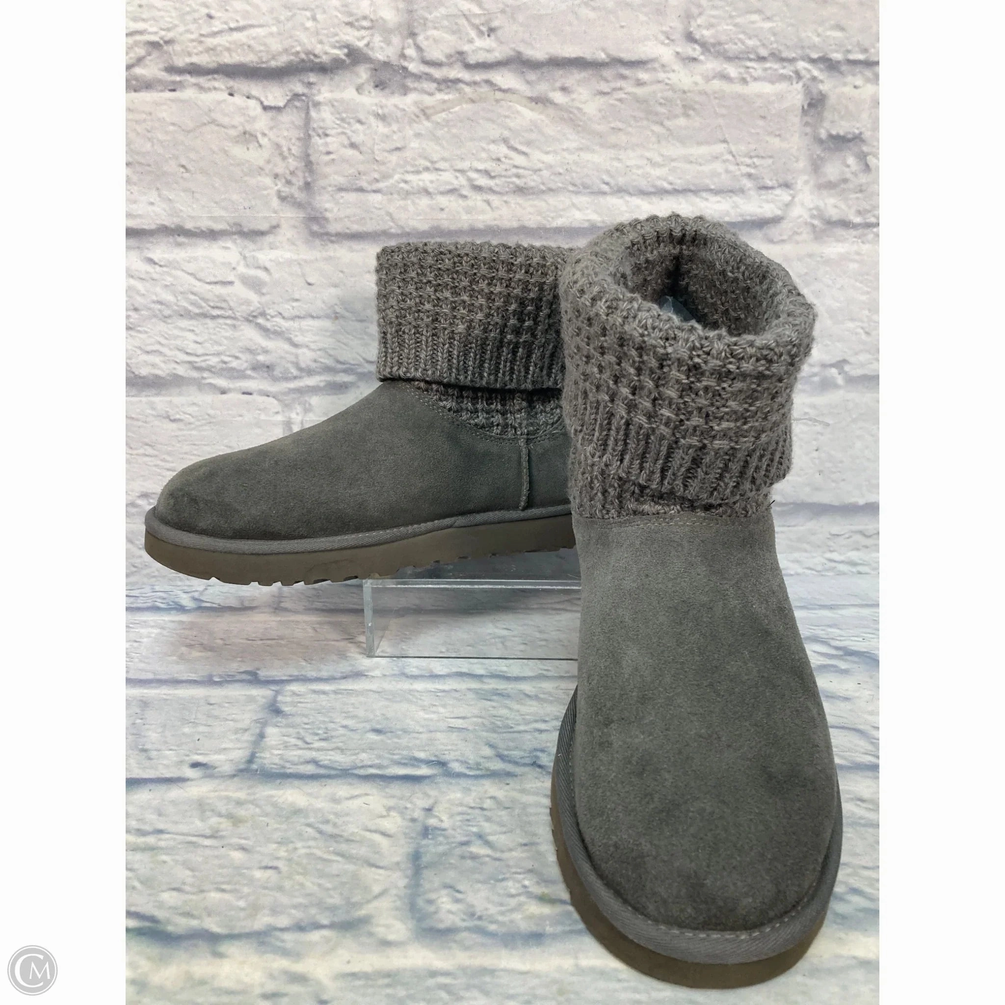 Boots Designer By Ugg In Grey, Size: 11 Fiber Mix
