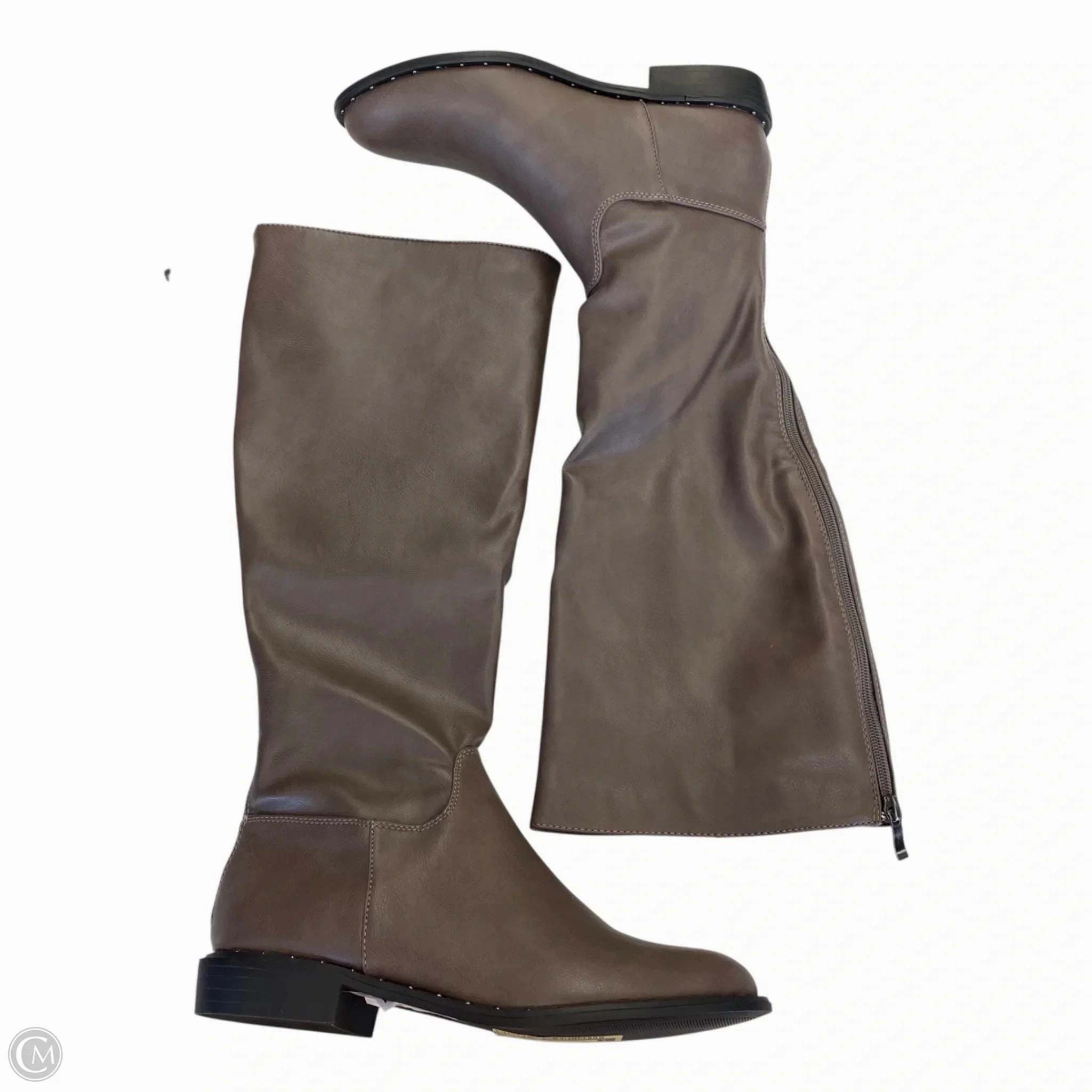 Vintage Style Boots Knee Flats By Bamboo In Brown, Size: 7