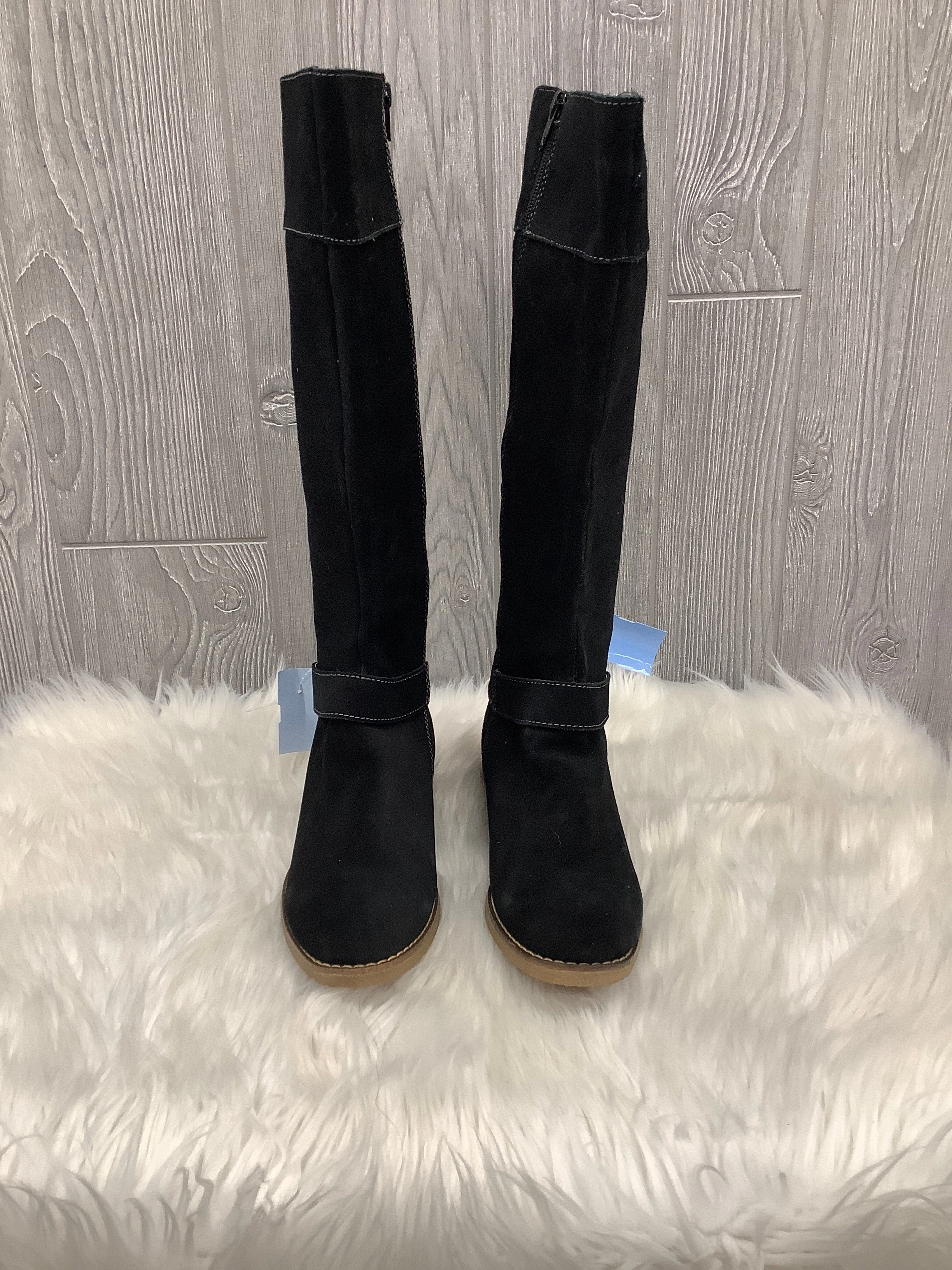 Boots Knee Flats By Clothes Mentor In Black, Size: 8.5 Protective Upper