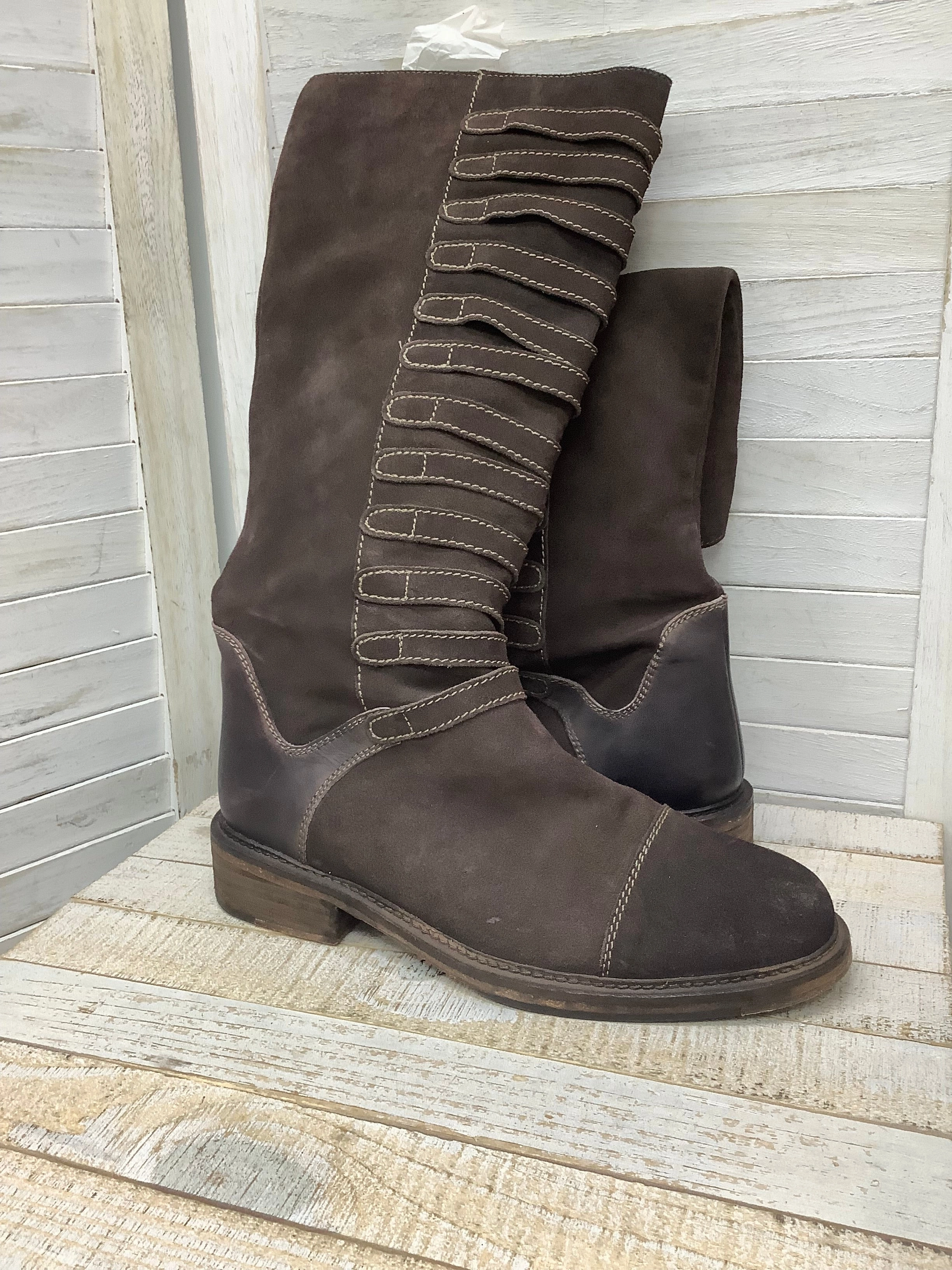 Boots Knee Flats By Clothes Mentor In Brown, Size: 10 Frost Season