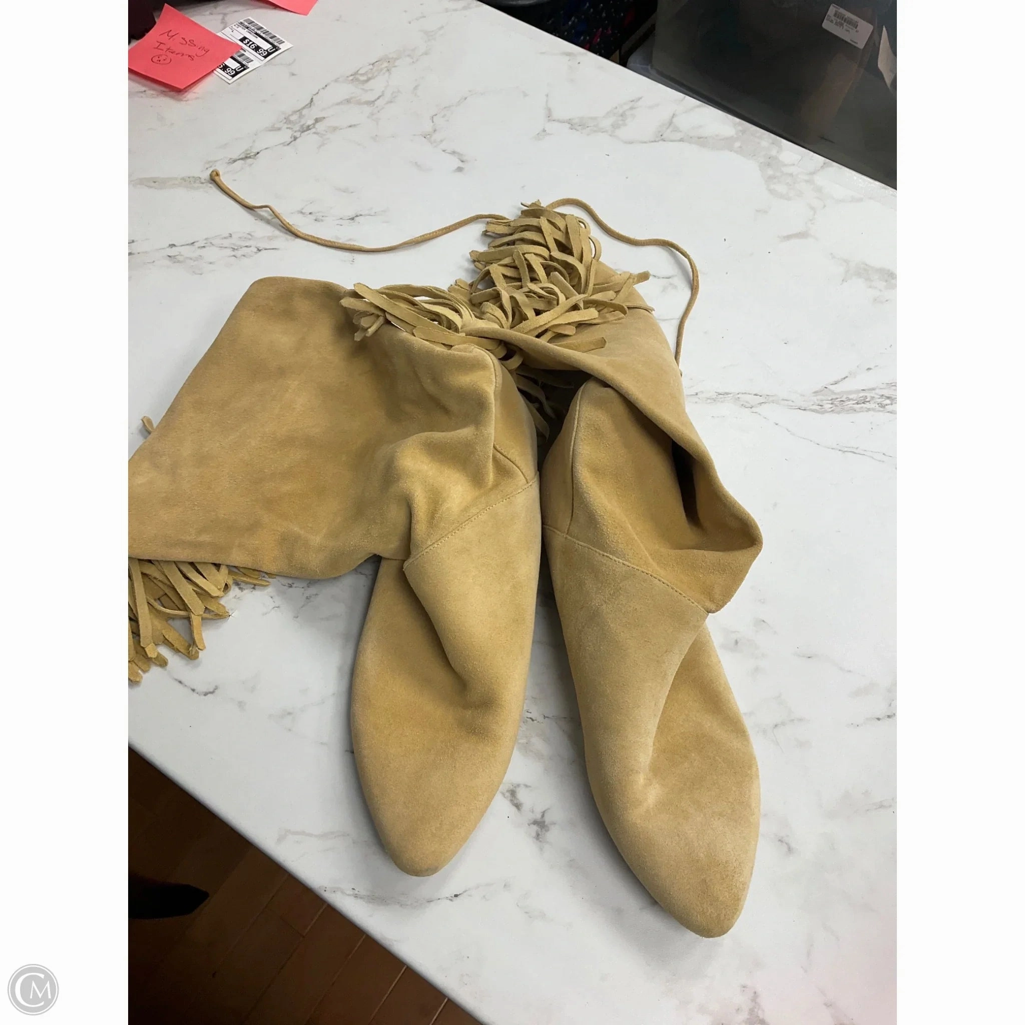 Seamless Comfort All Day Worker Low Heel Boots Knee Flats By Clothes Mentor In Yellow, Size: 9.5